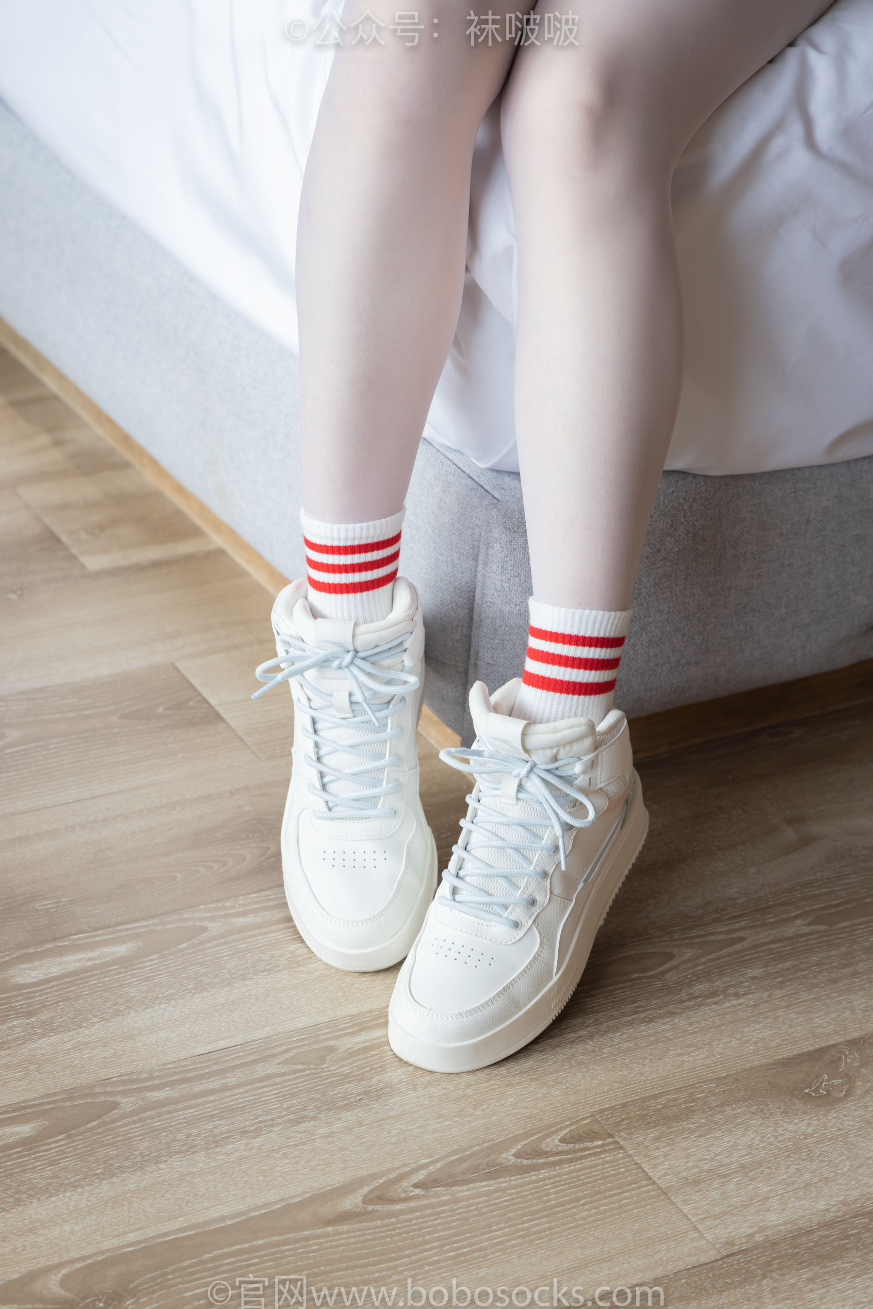 BoBoSocks袜啵啵 积分限定作品004 熊熊-板鞋、白棉袜、白丝