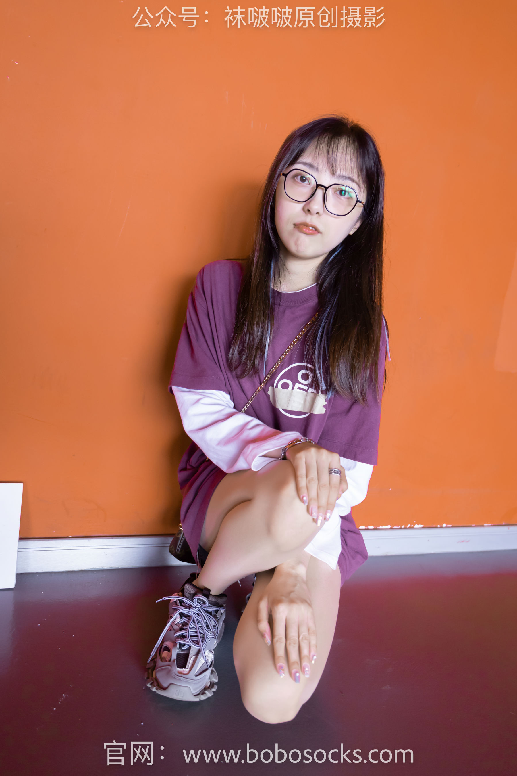 BoBoSocks袜啵啵 积分限定作品010 稚予-巴黎世家运动鞋、白棉袜、肉丝
