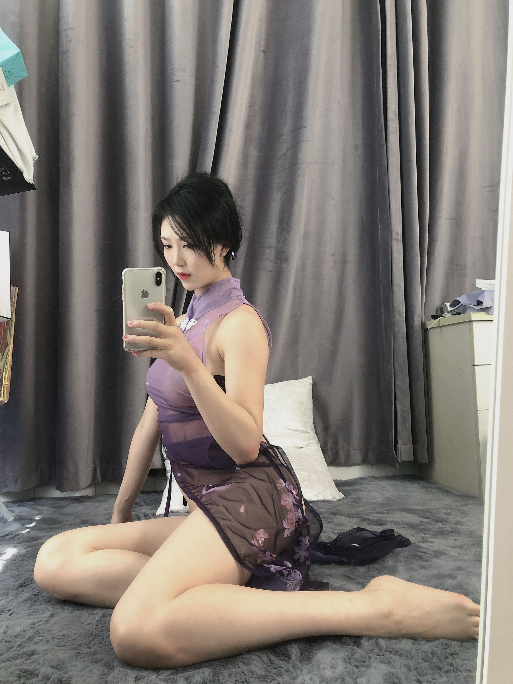 抖娘-利世图集 - 紫旗袍