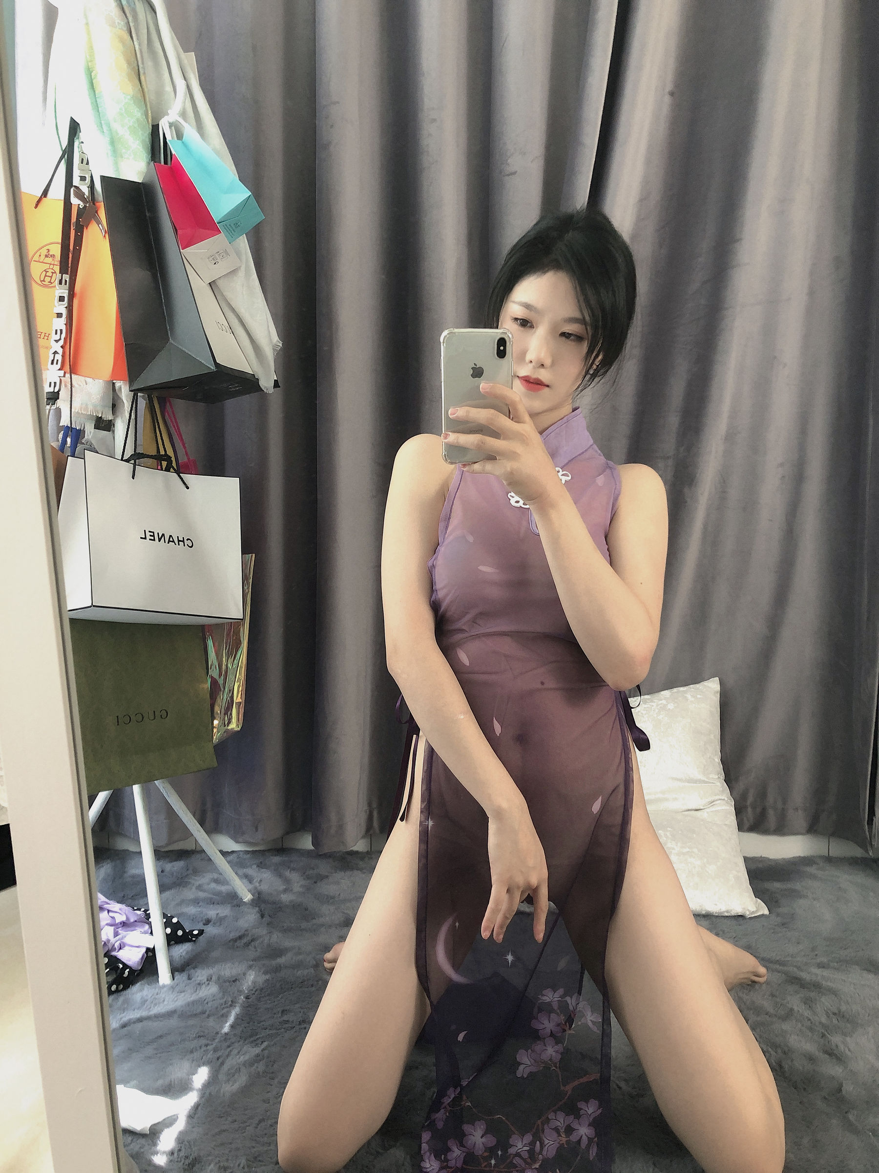 抖娘-利世图集 - 紫旗袍