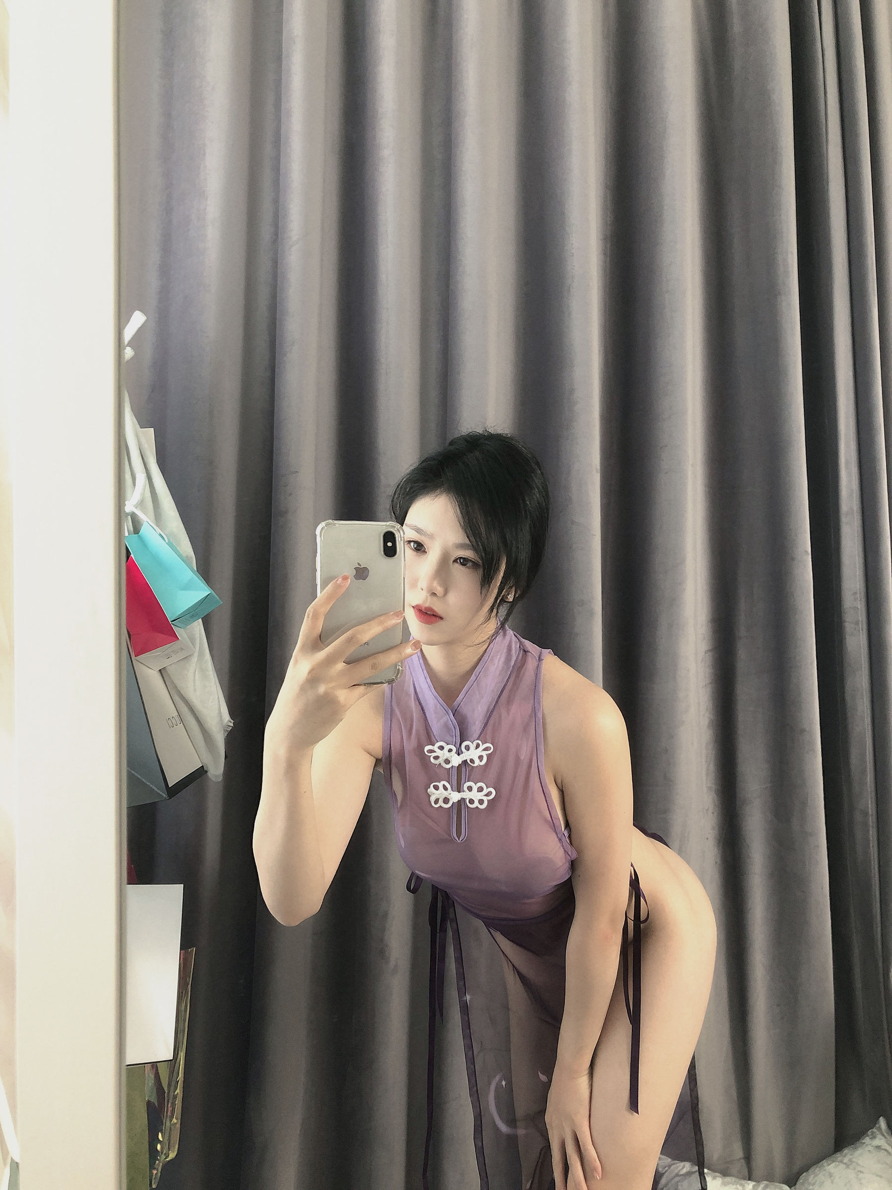 抖娘-利世图集 - 紫旗袍