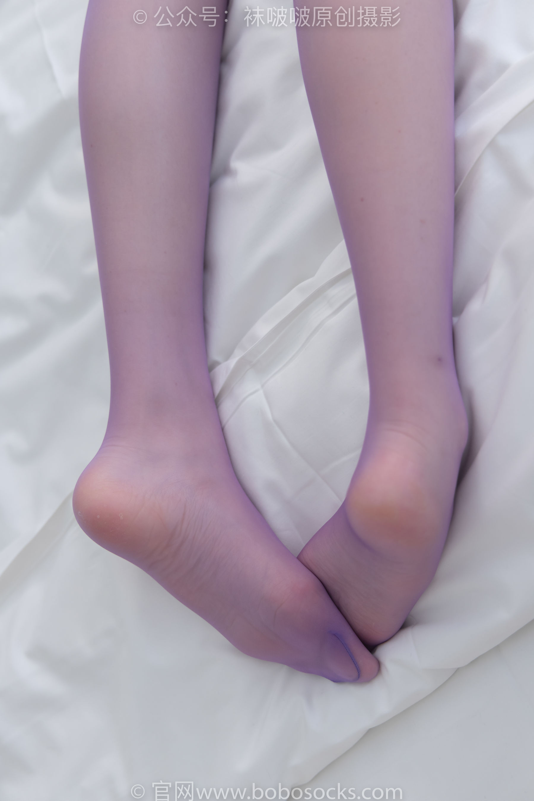 BoBoSocks袜啵啵 No.205 小甜 豆-白色高跟鞋、紫色油亮丝袜