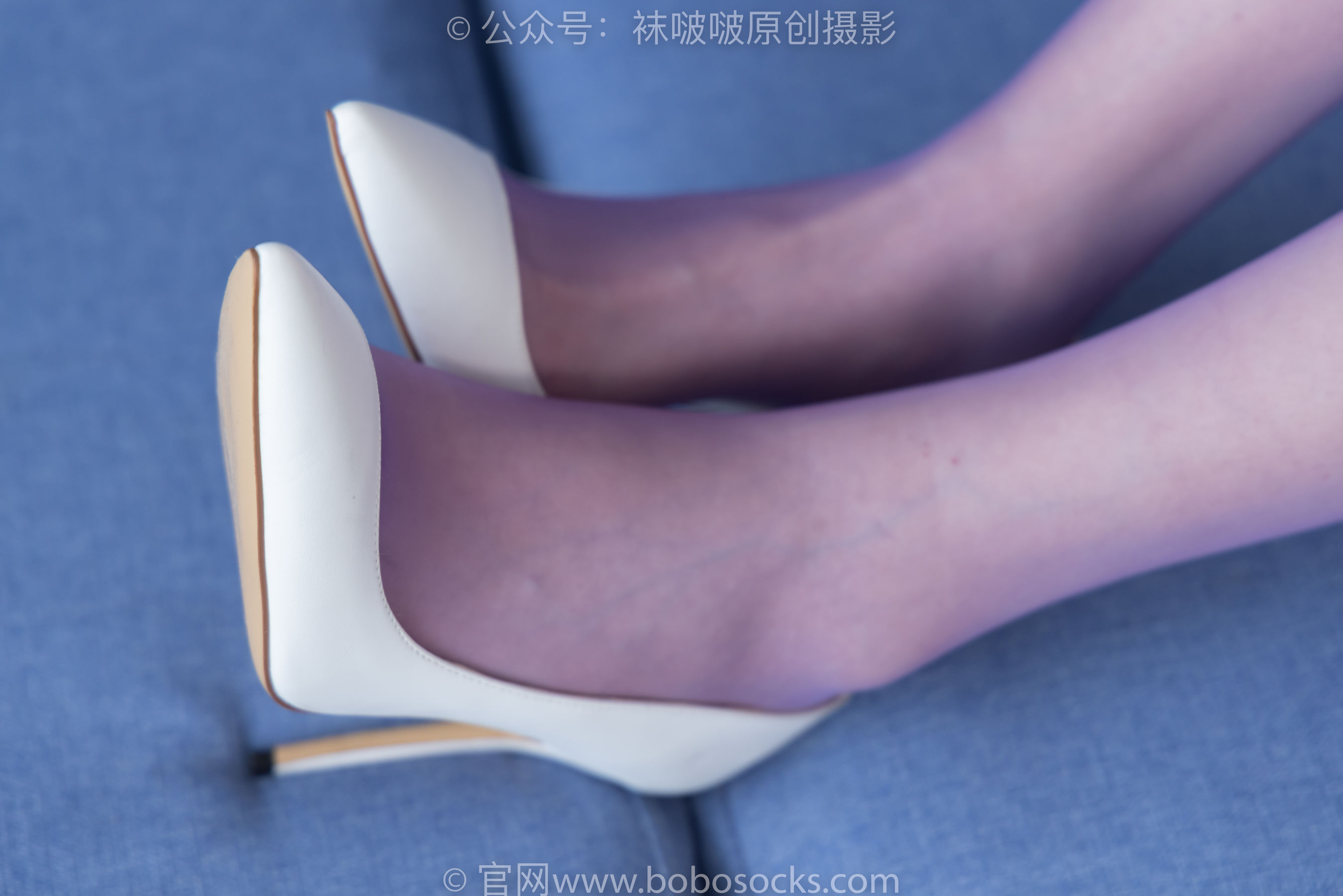 BoBoSocks袜啵啵 No.205 小甜 豆-白色高跟鞋、紫色油亮丝袜