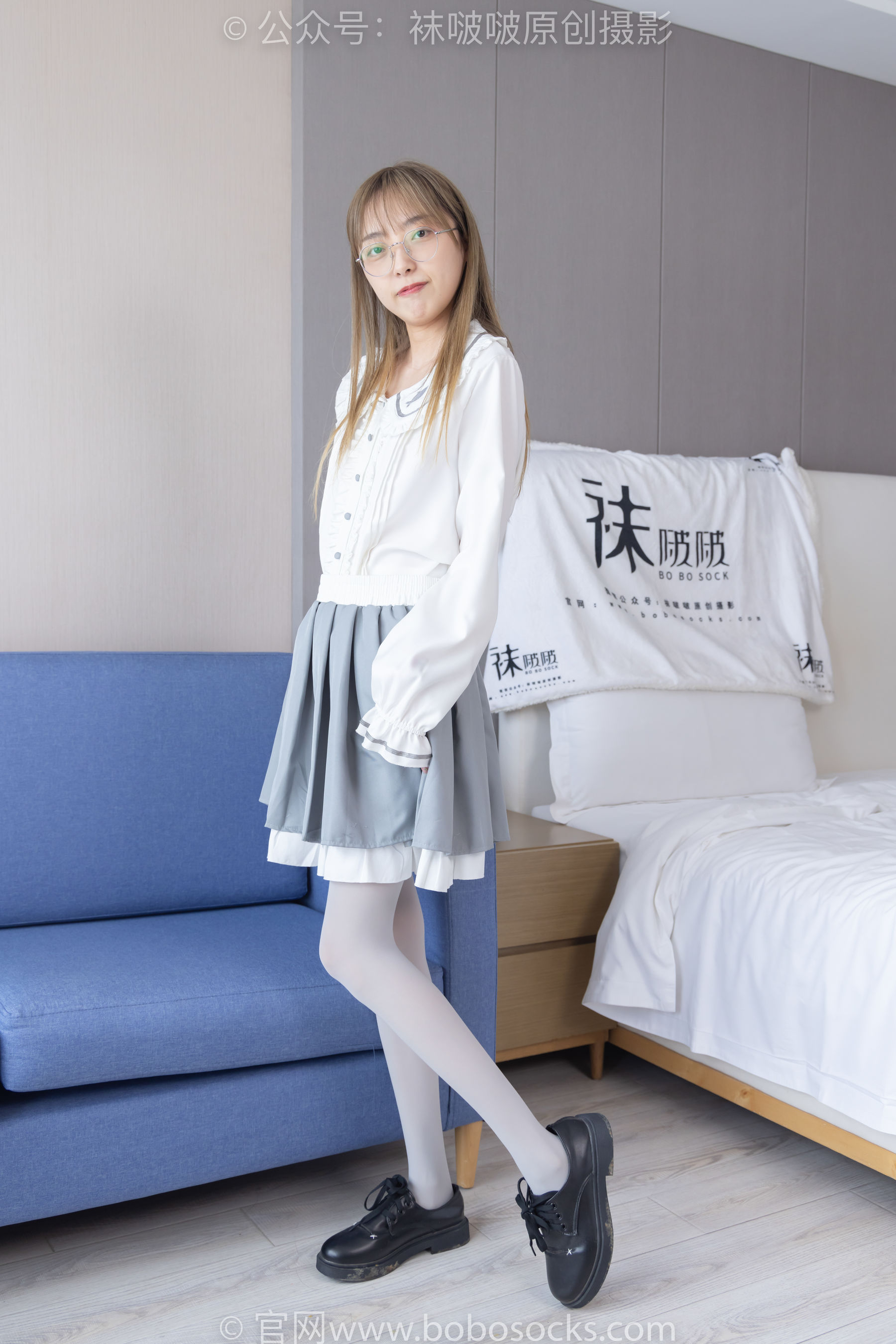 BoBoSocks袜啵啵 No.213 稚予 -黑皮鞋、厚灰丝