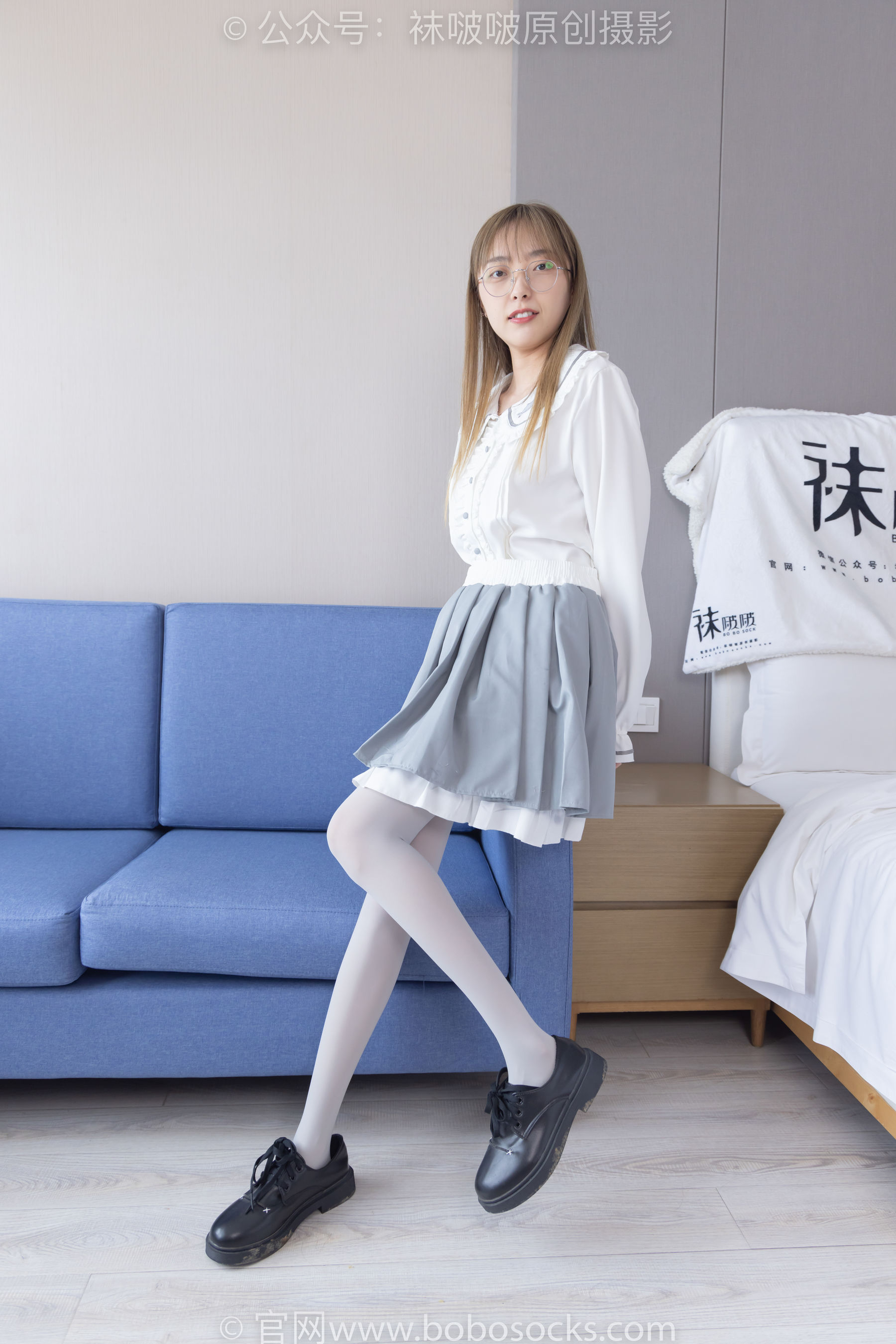 BoBoSocks袜啵啵 No.213 稚予 -黑皮鞋、厚灰丝