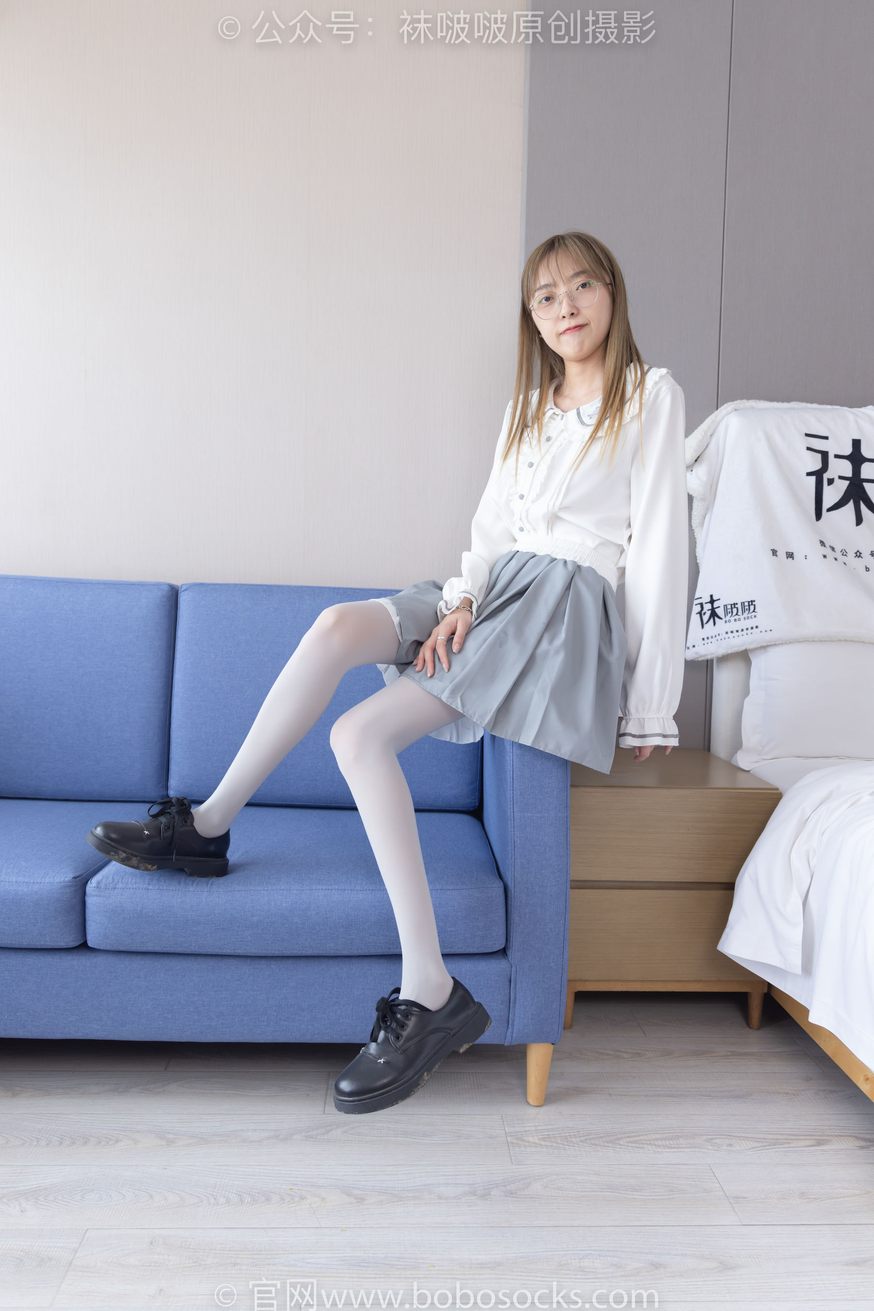 BoBoSocks袜啵啵 No.213 稚予 -黑皮鞋、厚灰丝