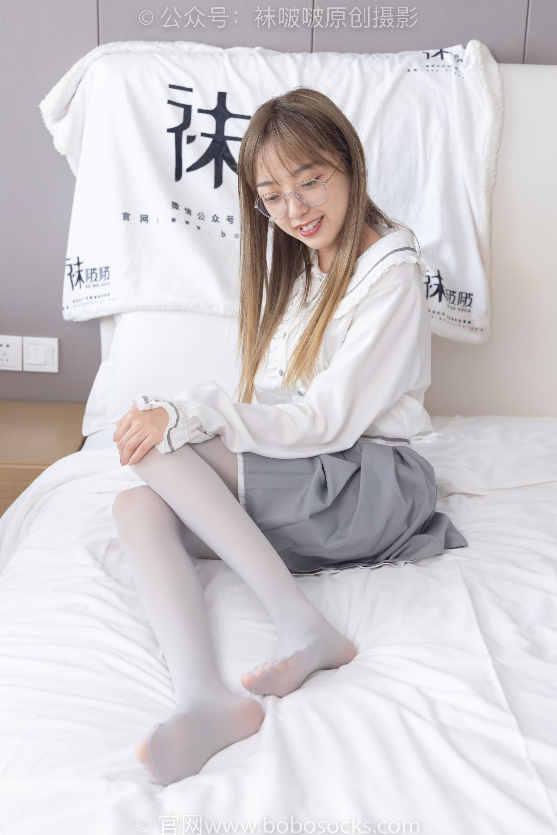 BoBoSocks袜啵啵 No.213 稚予 -黑皮鞋、厚灰丝