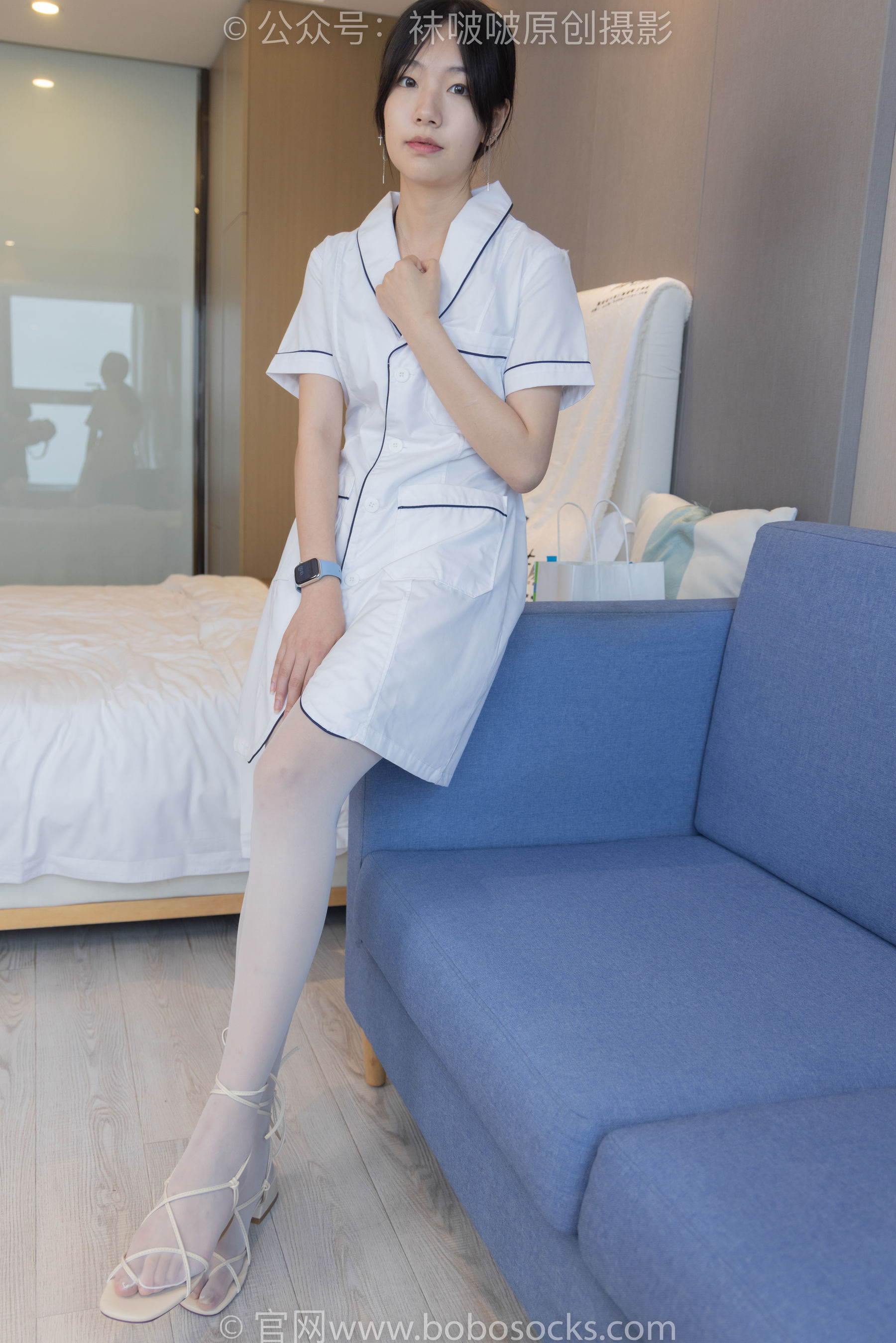 BoBoSocks袜啵啵 No.206 小甜豆 -绑带凉鞋、白丝大腿袜、小护士服