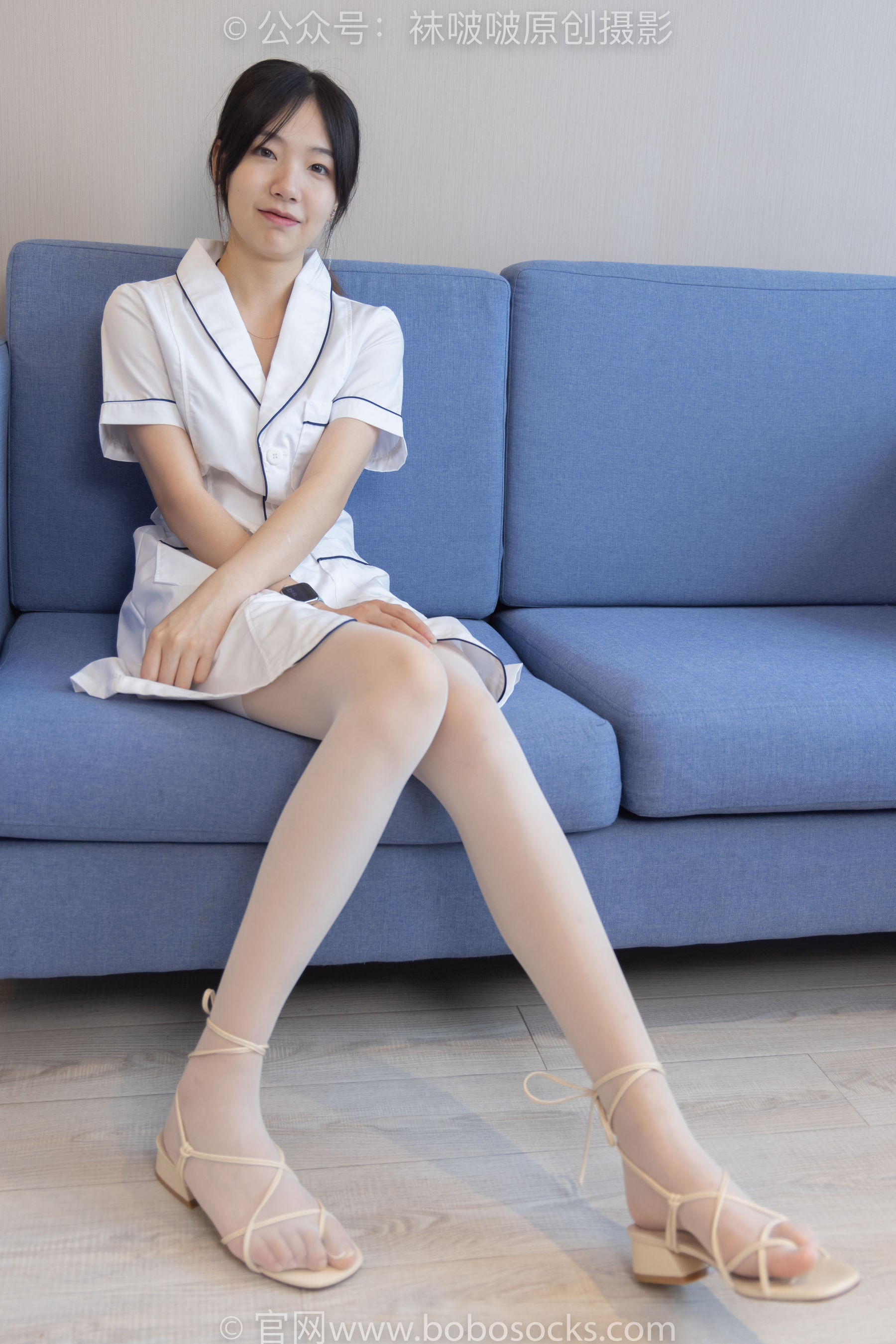 BoBoSocks袜啵啵 No.206 小甜豆 -绑带凉鞋、白丝大腿袜、小护士服
