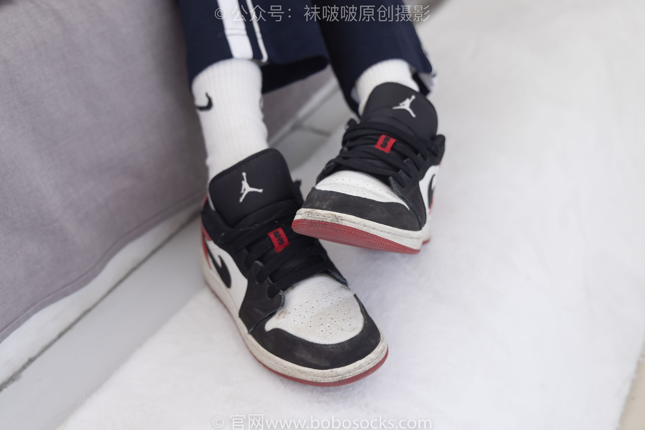 BoBoSocks袜啵啵 No.207 稚予 -aj板鞋、白棉袜、油亮白丝、校服裤里丝