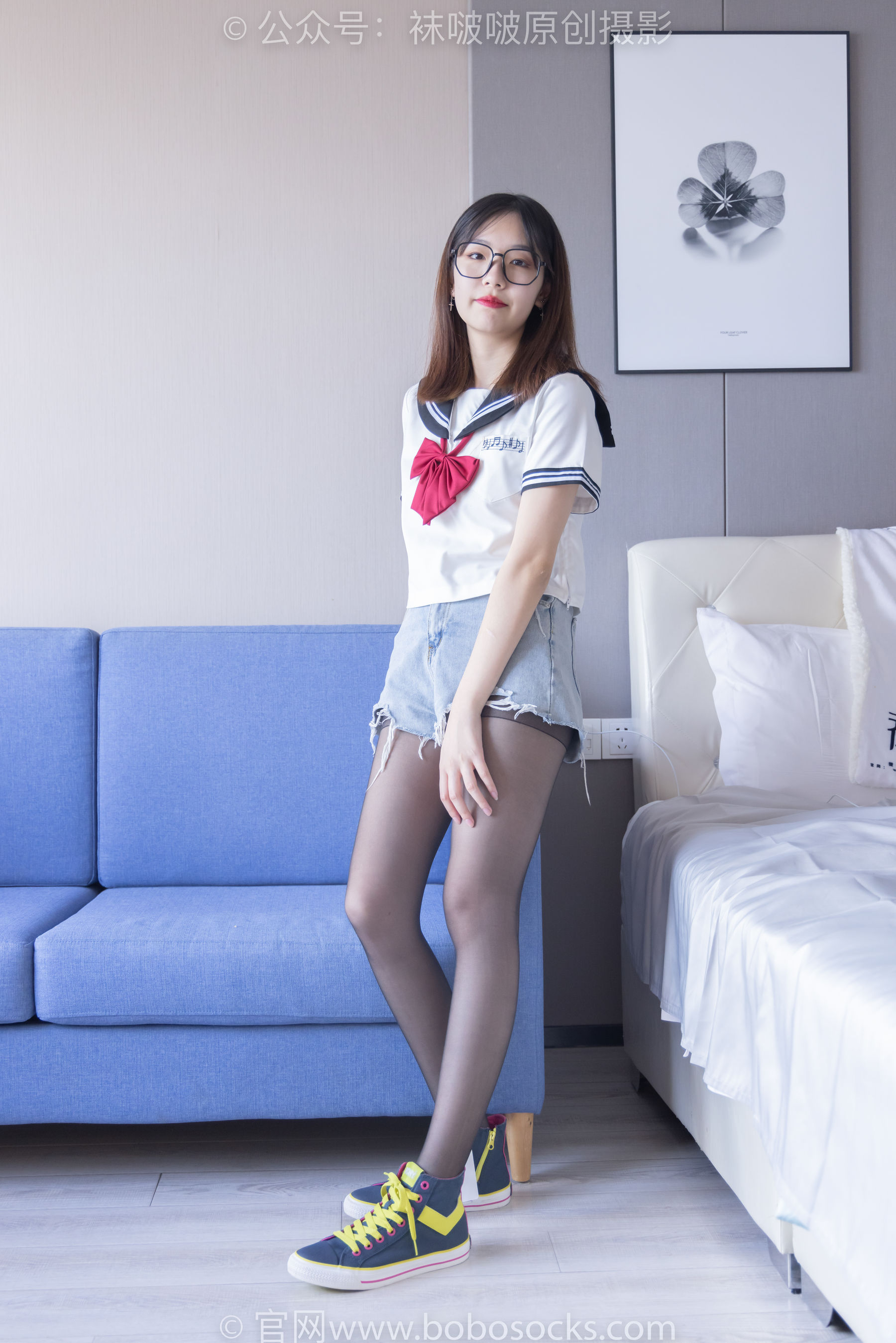 BoBoSocks袜啵啵 No.215 小甜豆-三双帆布鞋板鞋、厚白丝、黑丝