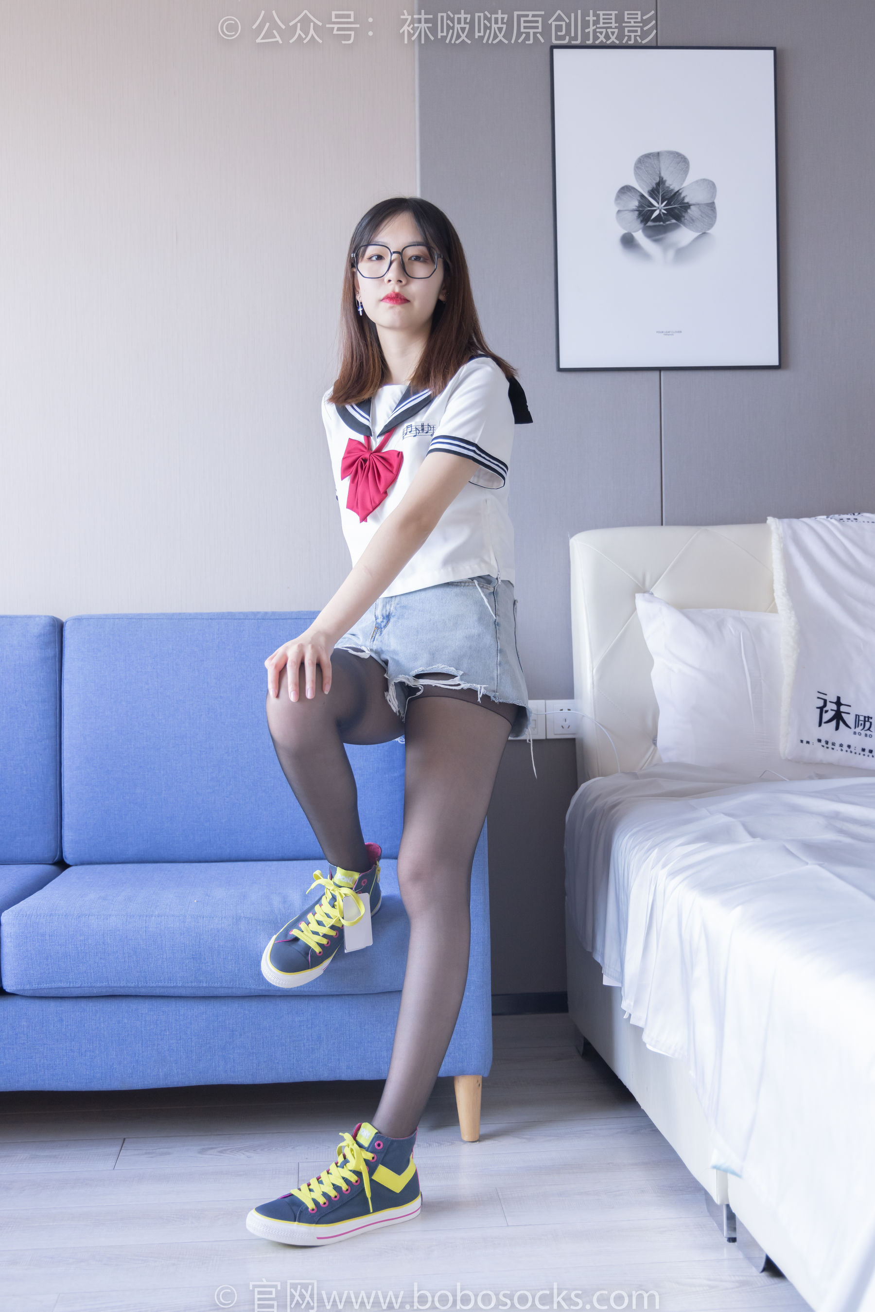 BoBoSocks袜啵啵 No.215 小甜豆-三双帆布鞋板鞋、厚白丝、黑丝