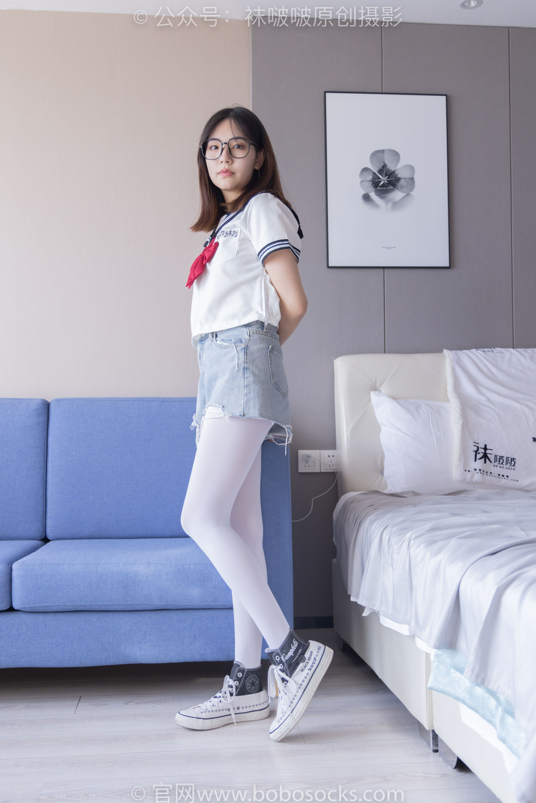 BoBoSocks袜啵啵 No.215 小甜豆-三双帆布鞋板鞋、厚白丝、黑丝