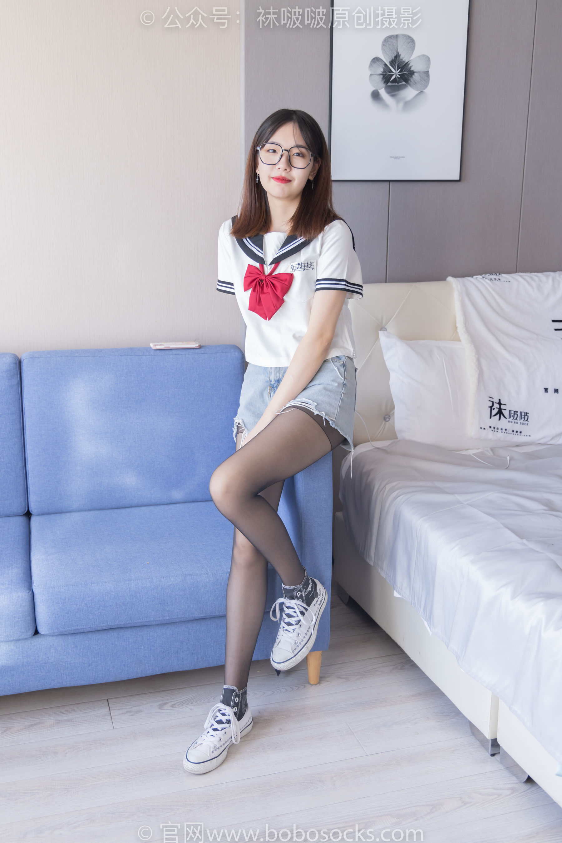 BoBoSocks袜啵啵 No.215 小甜豆-三双帆布鞋板鞋、厚白丝、黑丝