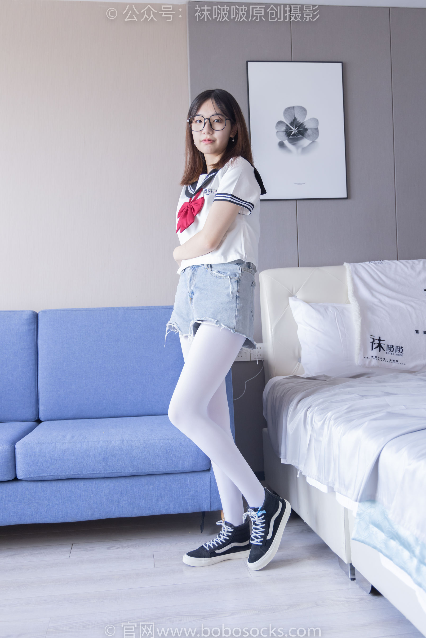 BoBoSocks袜啵啵 No.215 小甜豆-三双帆布鞋板鞋、厚白丝、黑丝