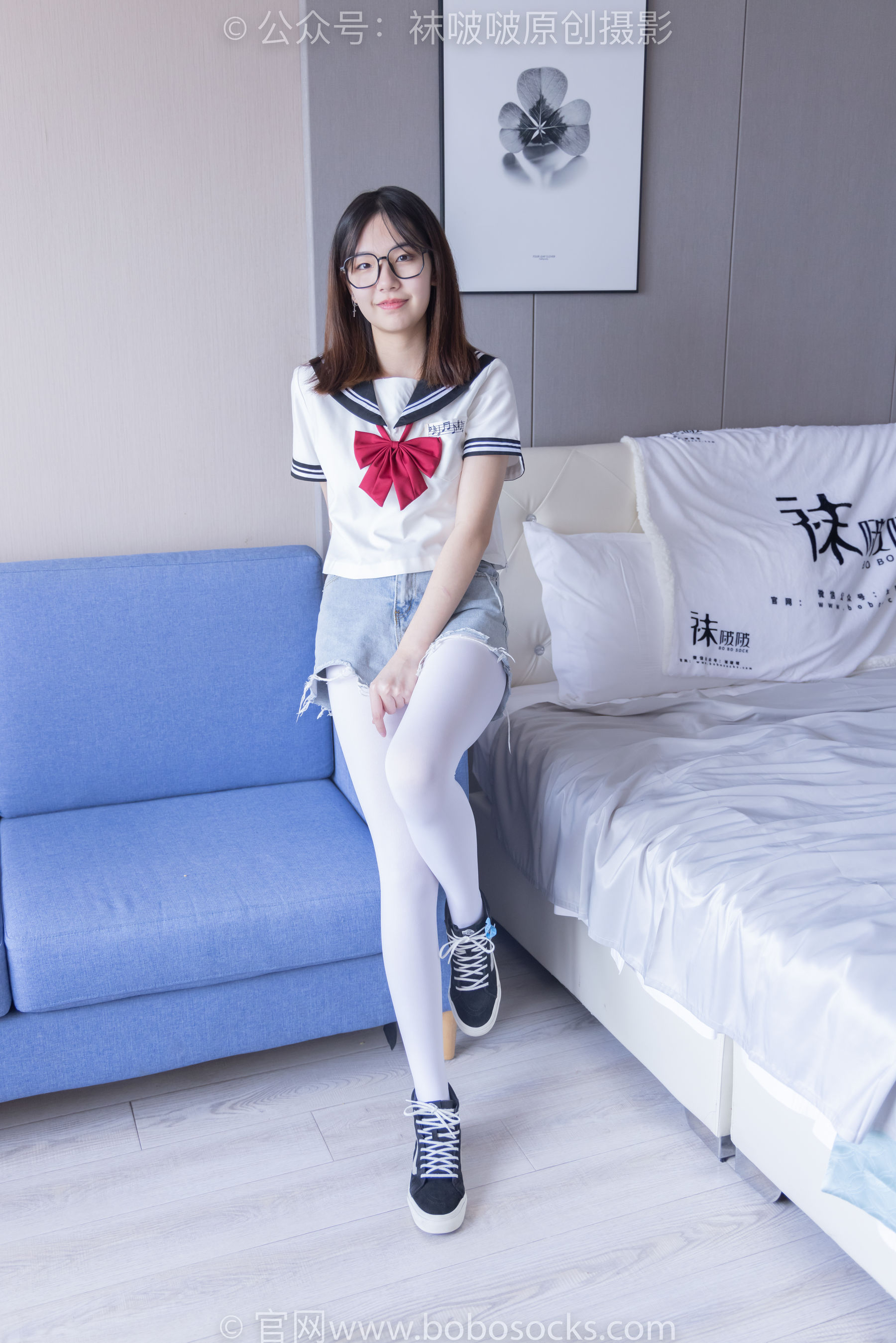 BoBoSocks袜啵啵 No.215 小甜豆-三双帆布鞋板鞋、厚白丝、黑丝