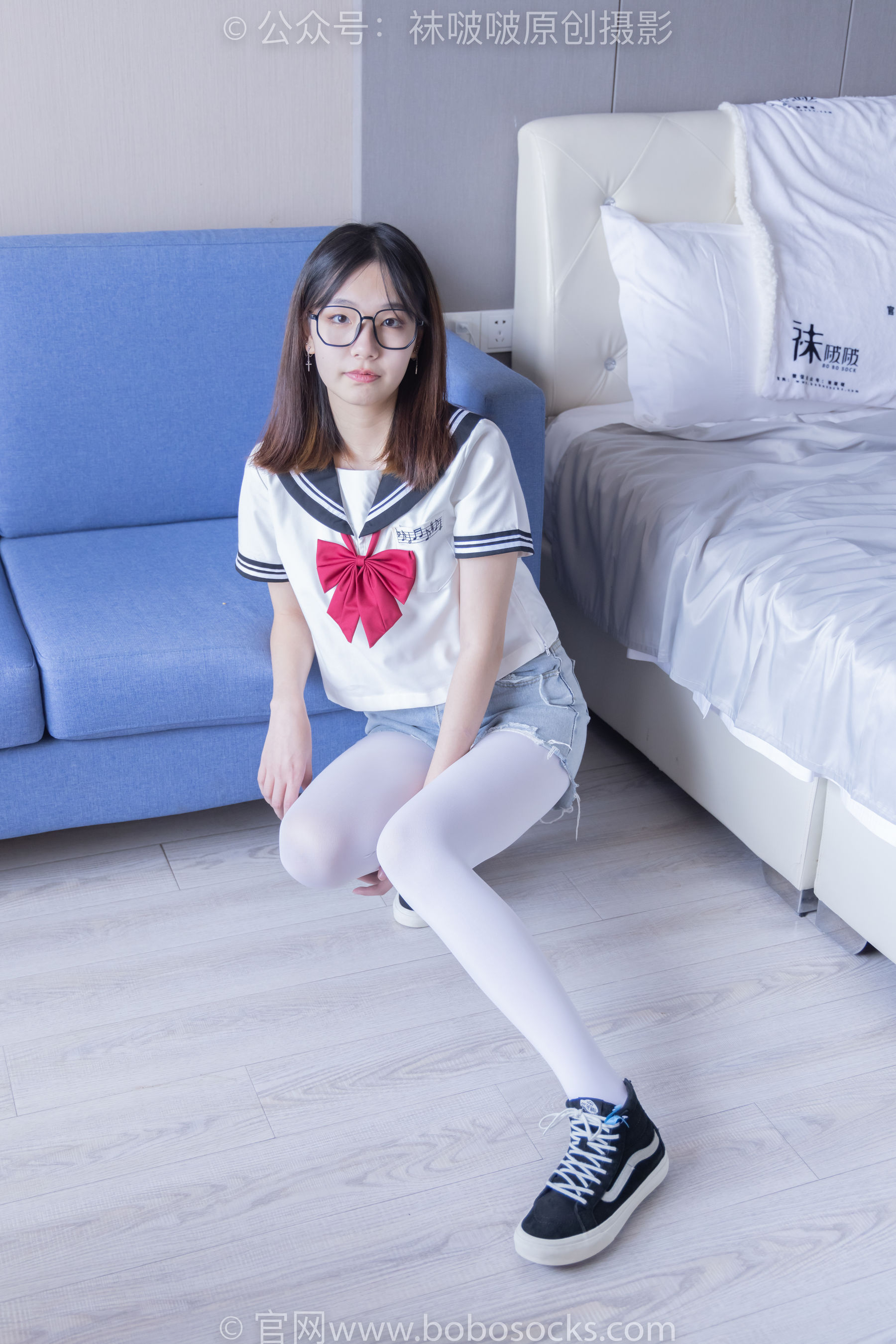 BoBoSocks袜啵啵 No.215 小甜豆-三双帆布鞋板鞋、厚白丝、黑丝