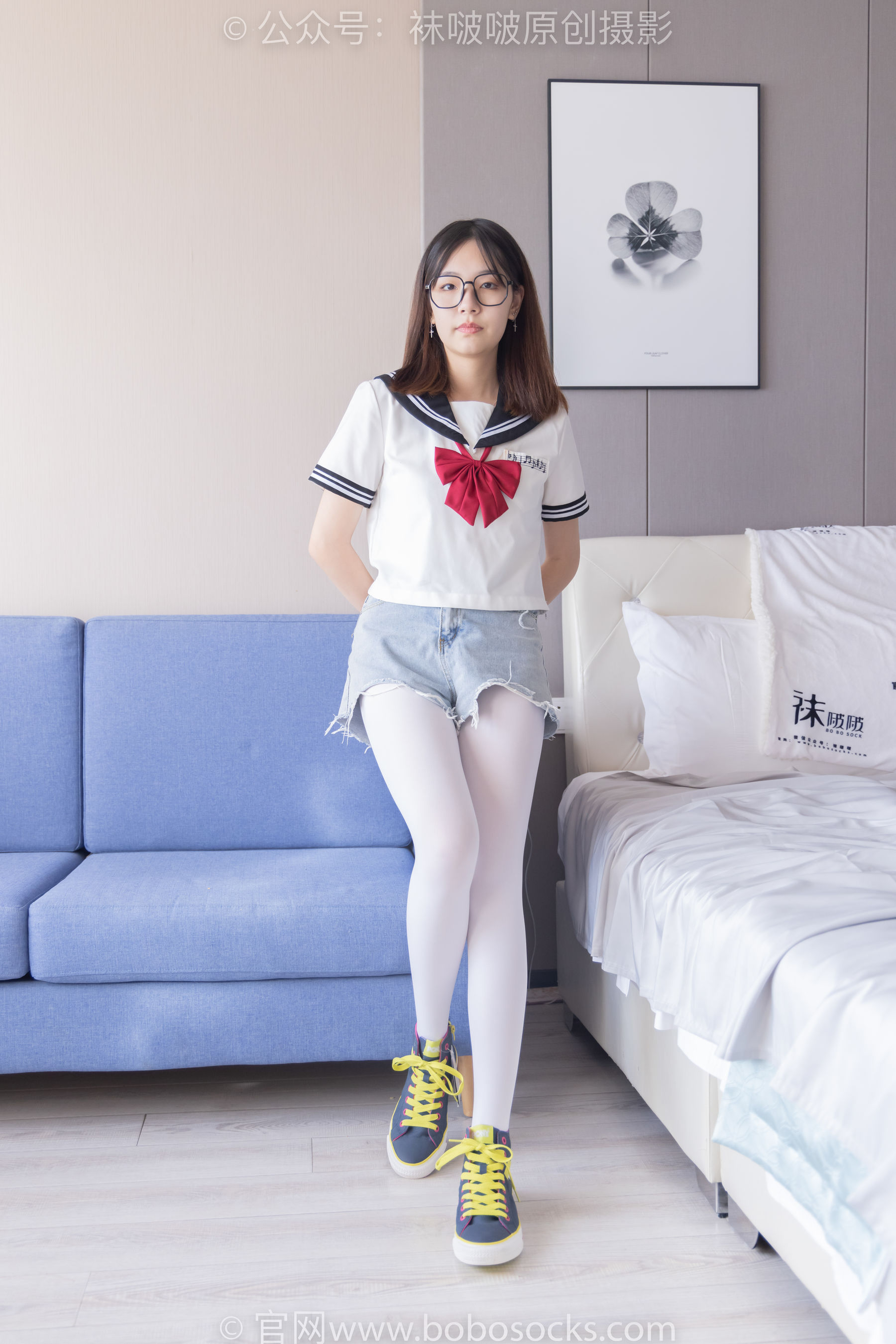 BoBoSocks袜啵啵 No.215 小甜豆-三双帆布鞋板鞋、厚白丝、黑丝