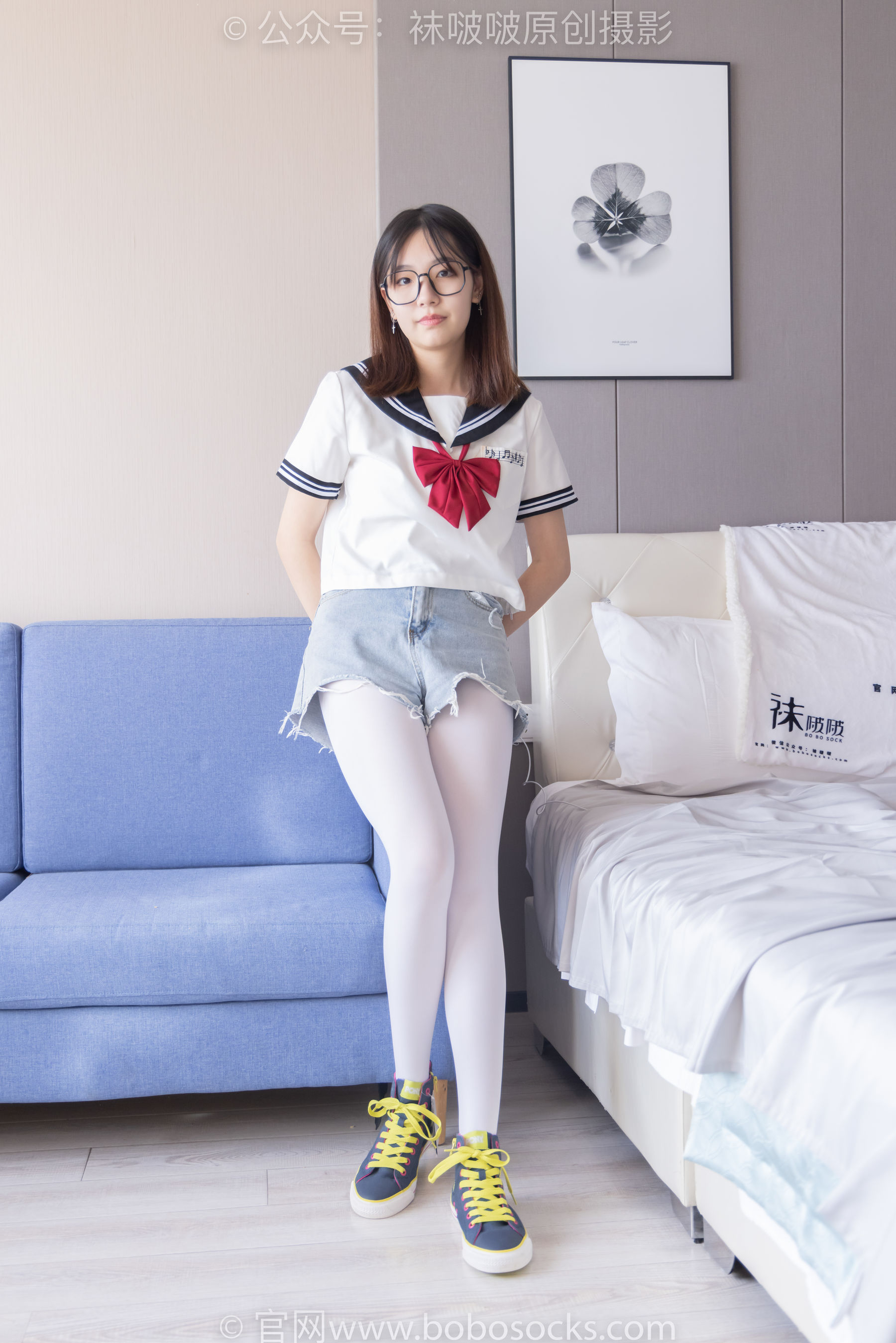 BoBoSocks袜啵啵 No.215 小甜豆-三双帆布鞋板鞋、厚白丝、黑丝
