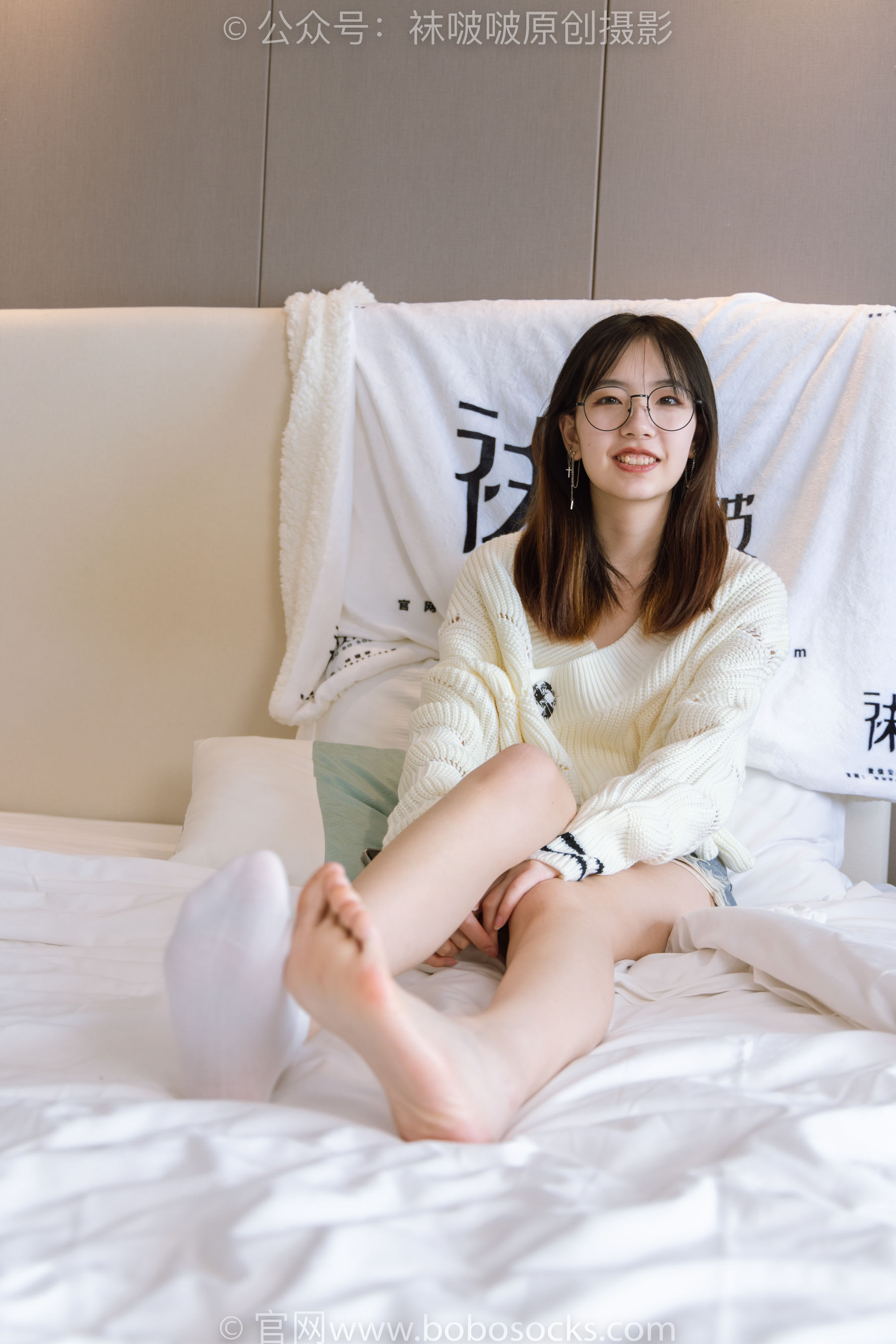 BoBoSocks袜啵啵 No.222 小甜豆-长靴、白棉袜、裸足