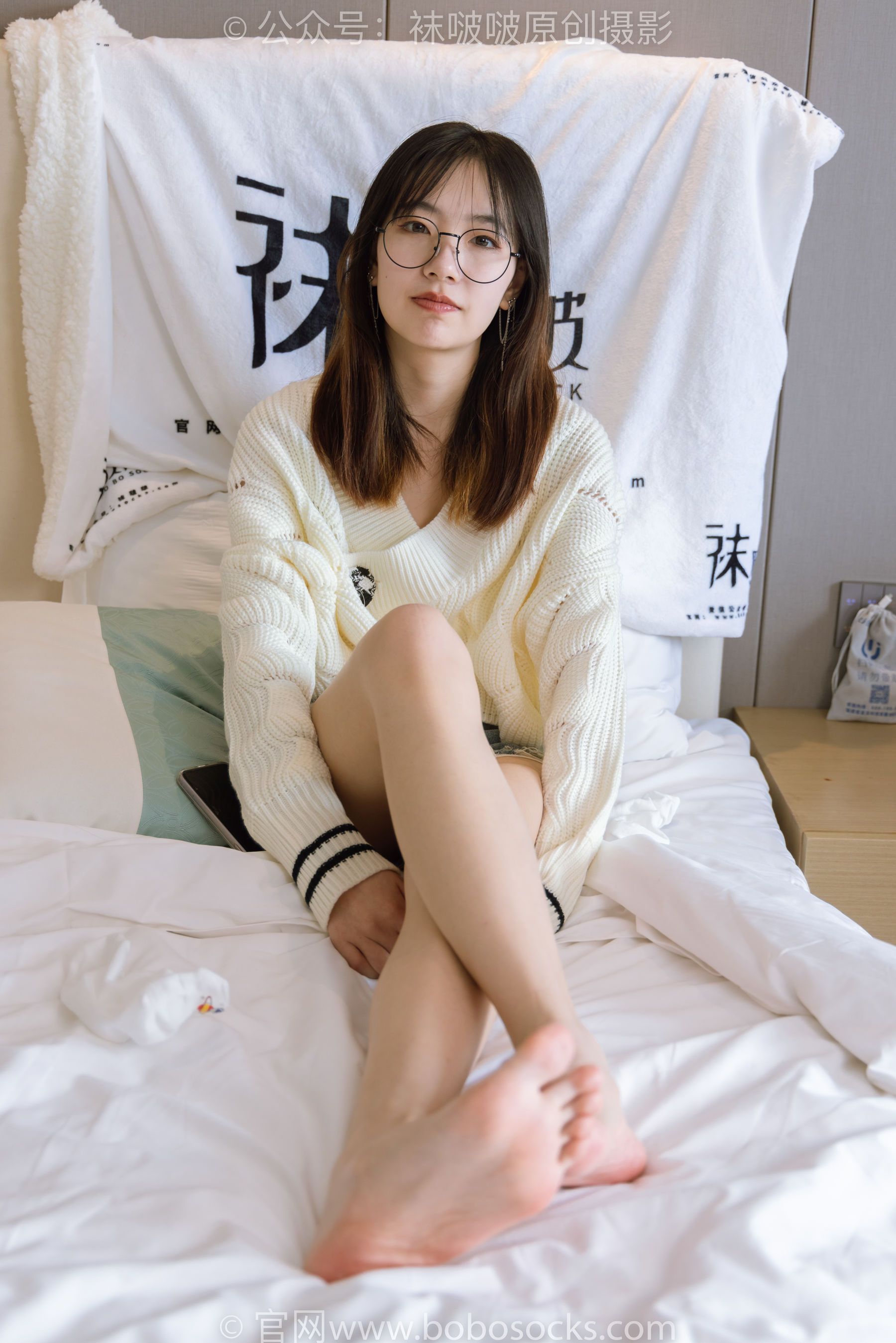 BoBoSocks袜啵啵 No.222 小甜豆-长靴、白棉袜、裸足