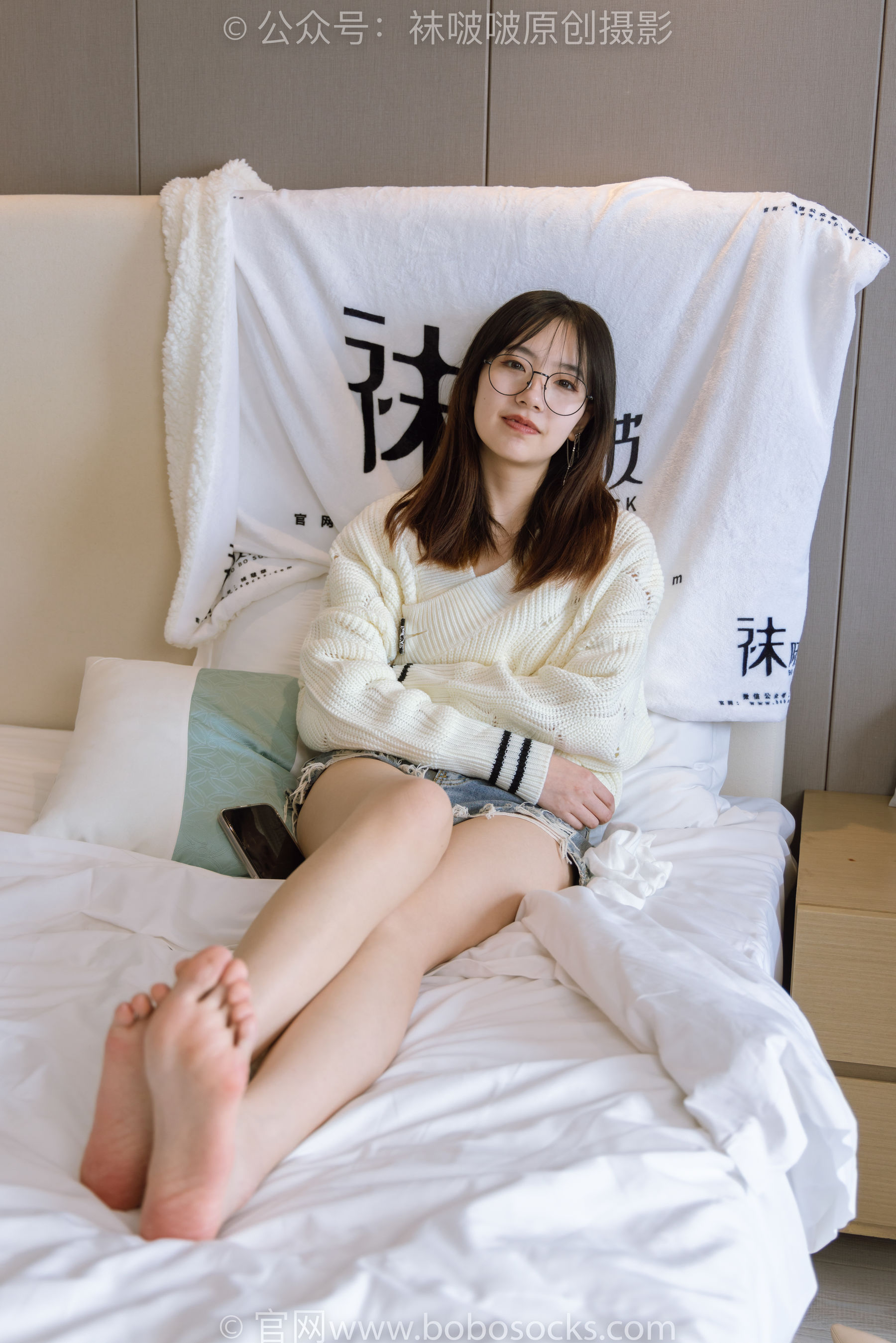 BoBoSocks袜啵啵 No.222 小甜豆-长靴、白棉袜、裸足