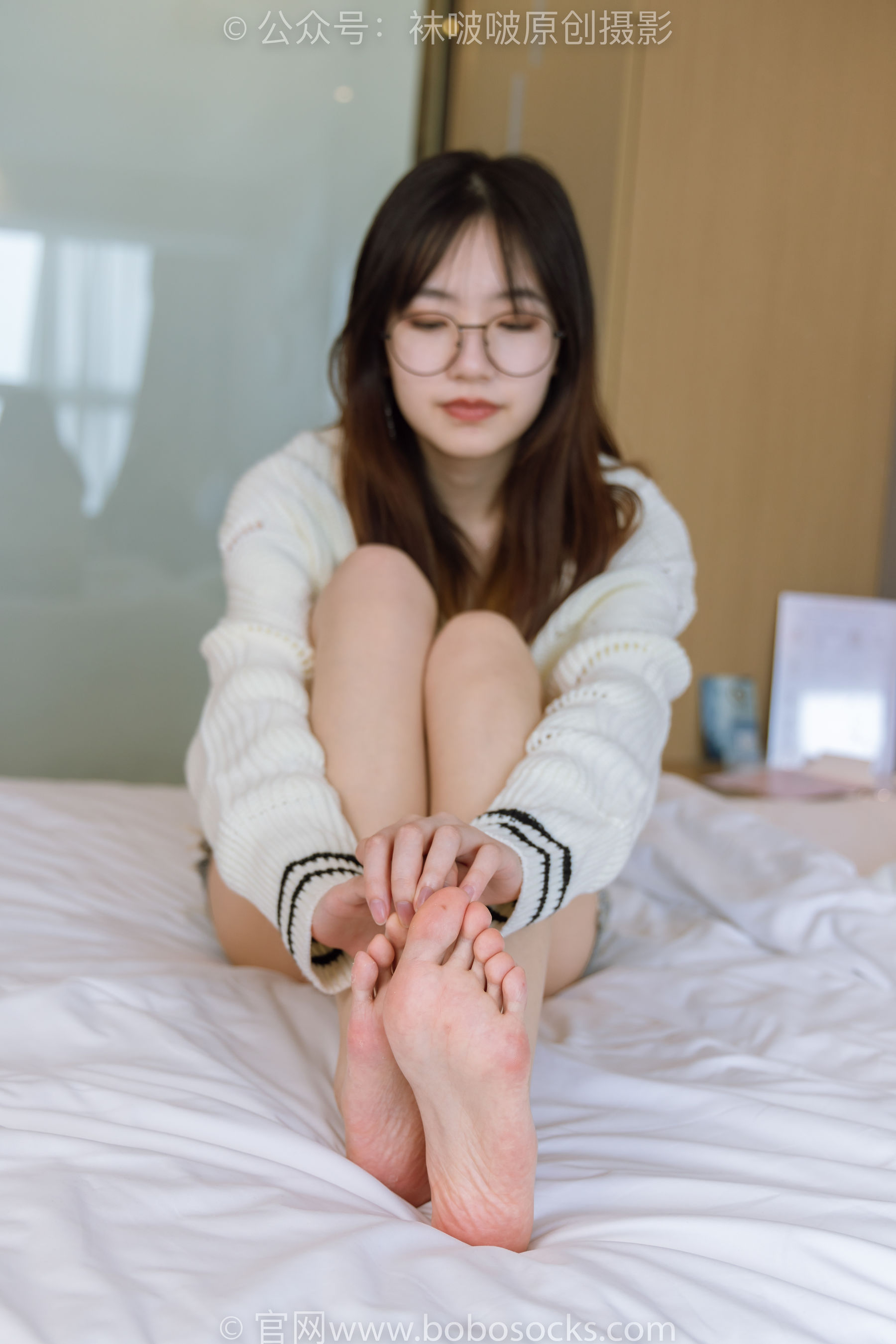BoBoSocks袜啵啵 No.222 小甜豆-长靴、白棉袜、裸足