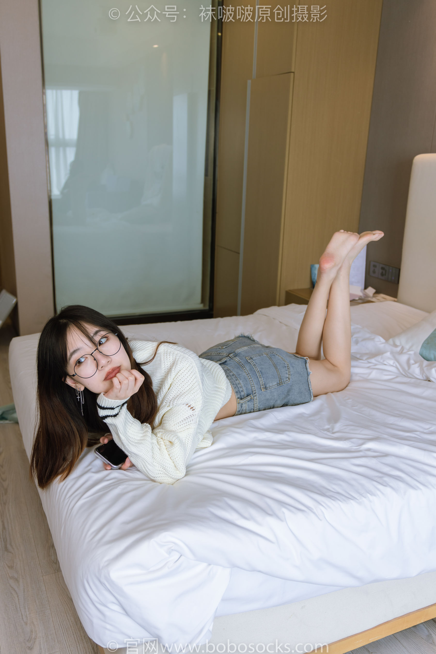 BoBoSocks袜啵啵 No.222 小甜豆-长靴、白棉袜、裸足