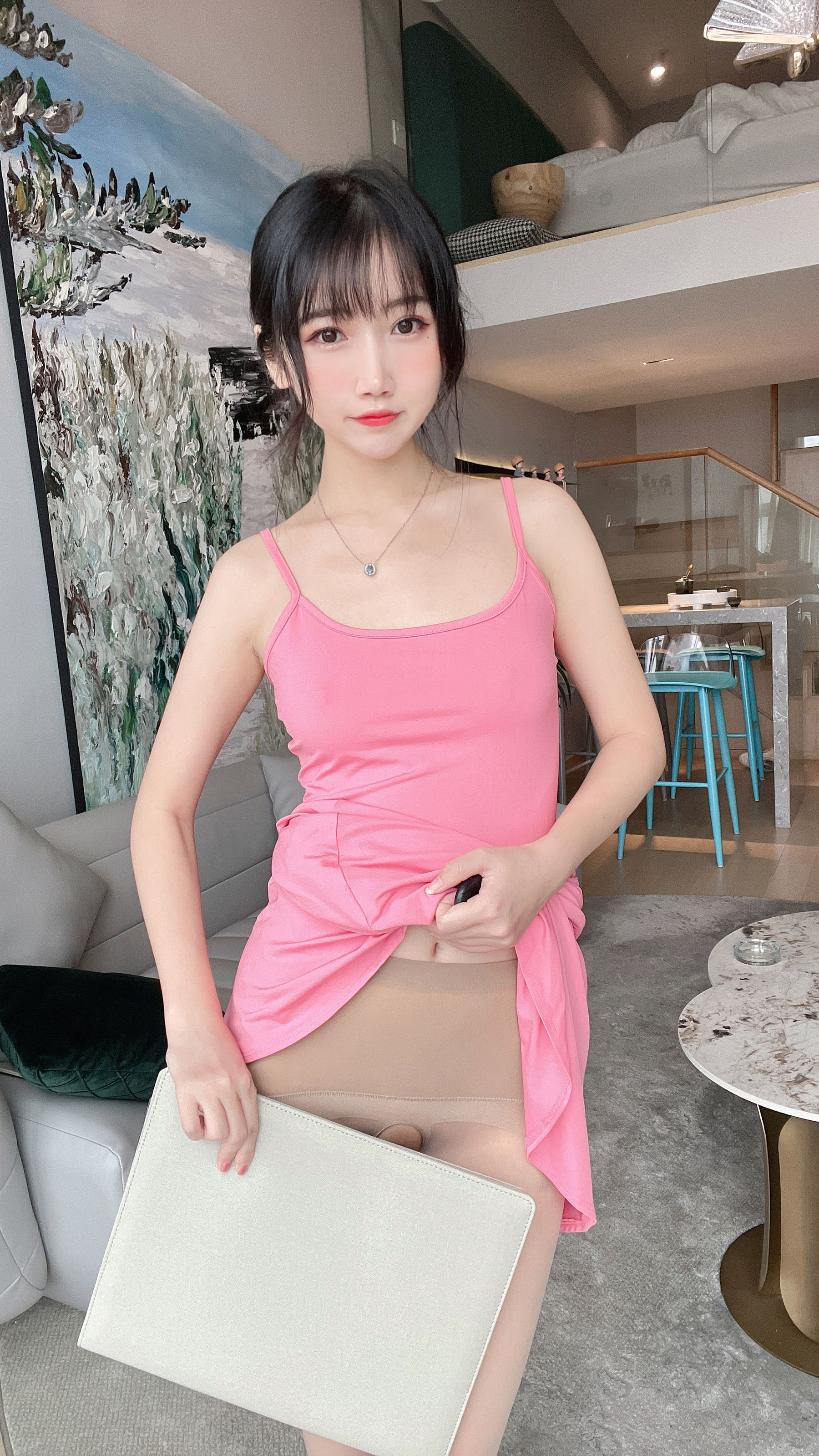 微博人气Coser不呆猫 - 浴室粉色激凸人妻