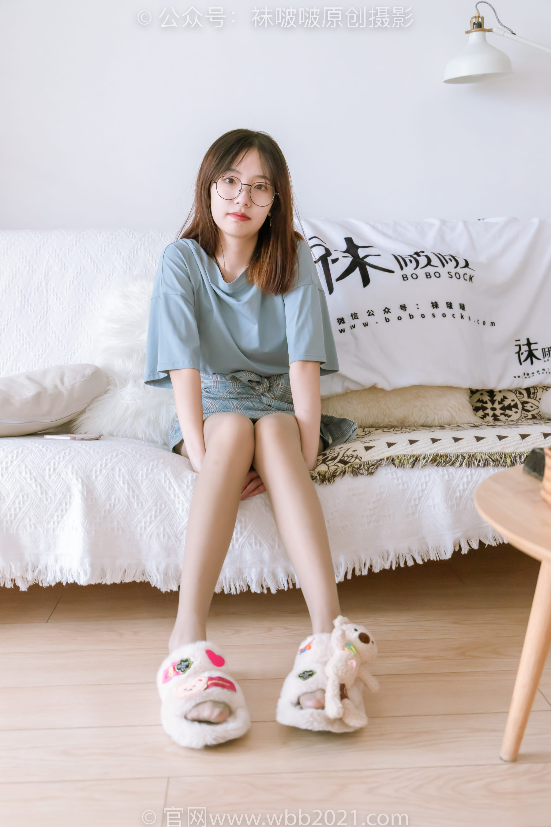 BoBoSocks袜啵啵 No.239 小甜豆-棉拖鞋、灰丝、裸足