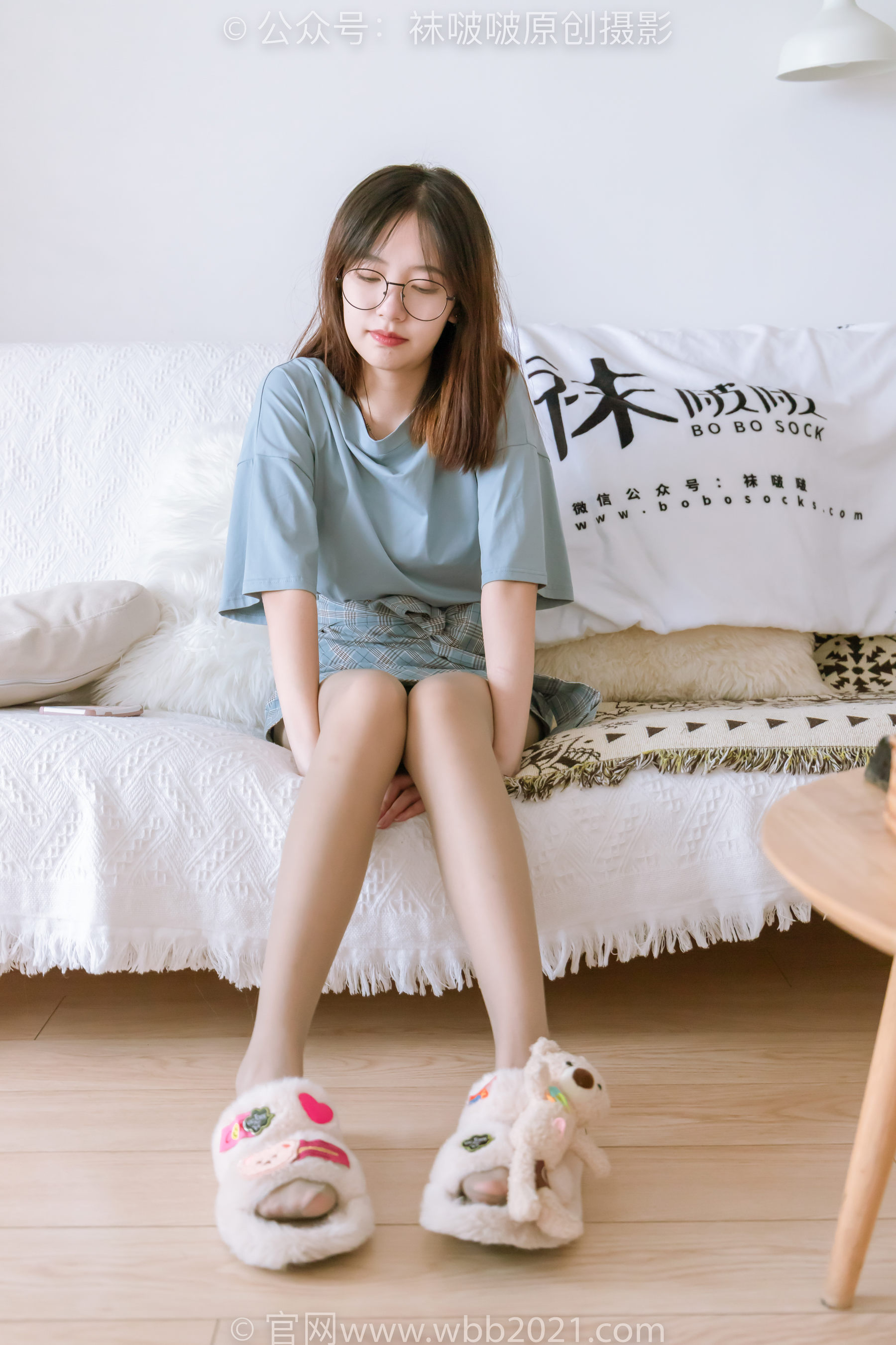 BoBoSocks袜啵啵 No.239 小甜豆-棉拖鞋、灰丝、裸足