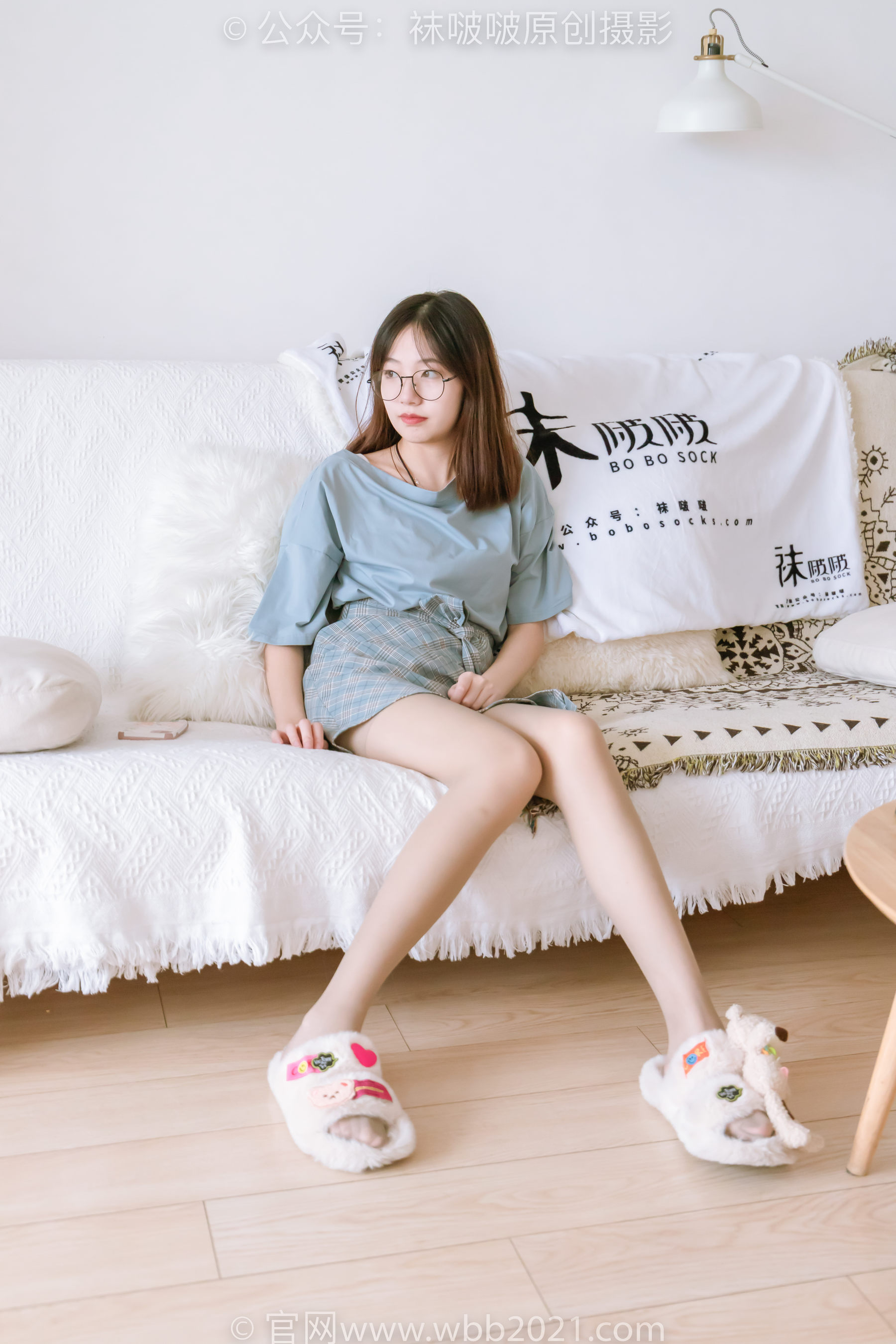 BoBoSocks袜啵啵 No.239 小甜豆-棉拖鞋、灰丝、裸足