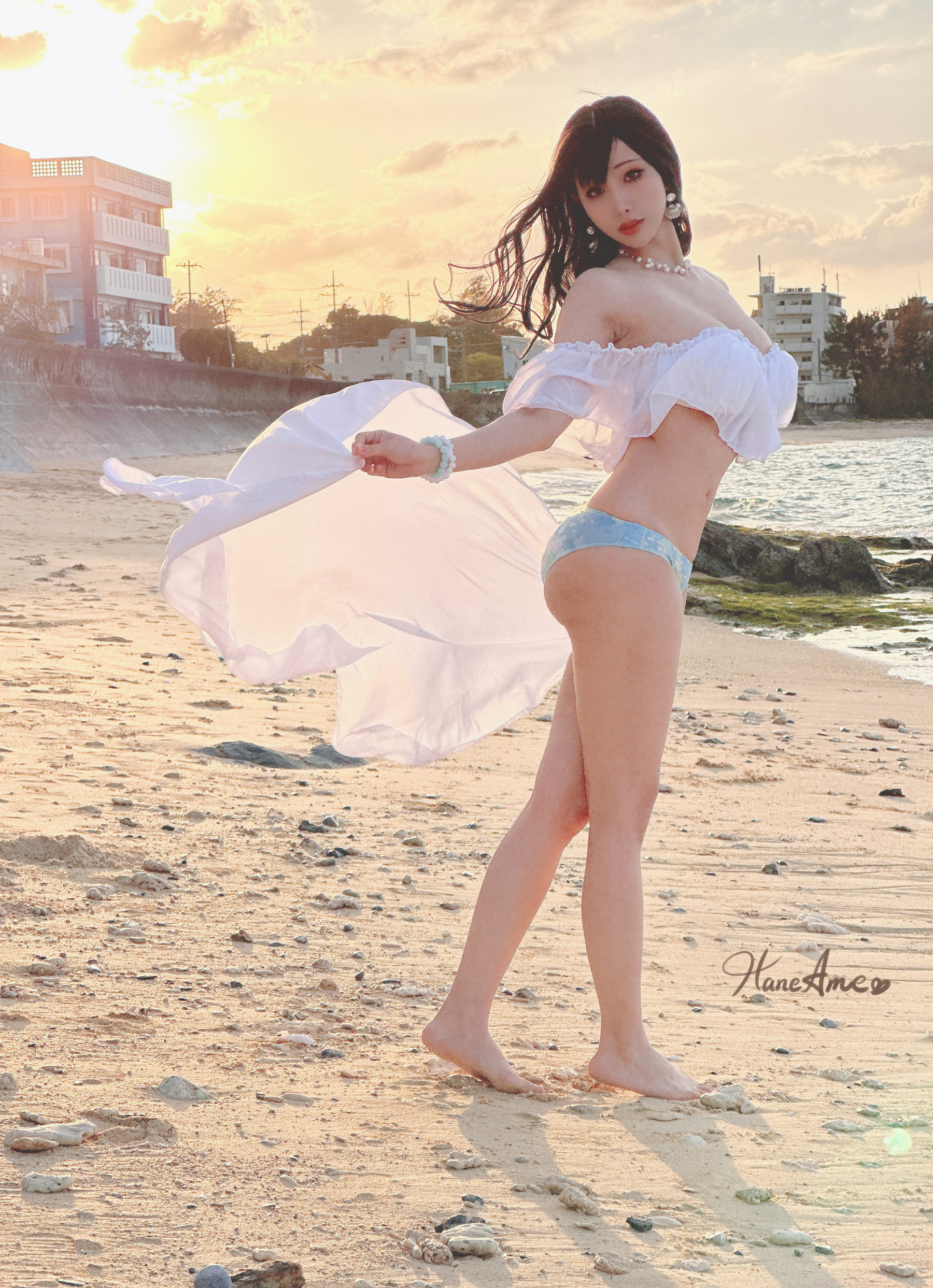 Hane Ame 雨波写真 - Original White sand love in Okinawa 白沙之戀