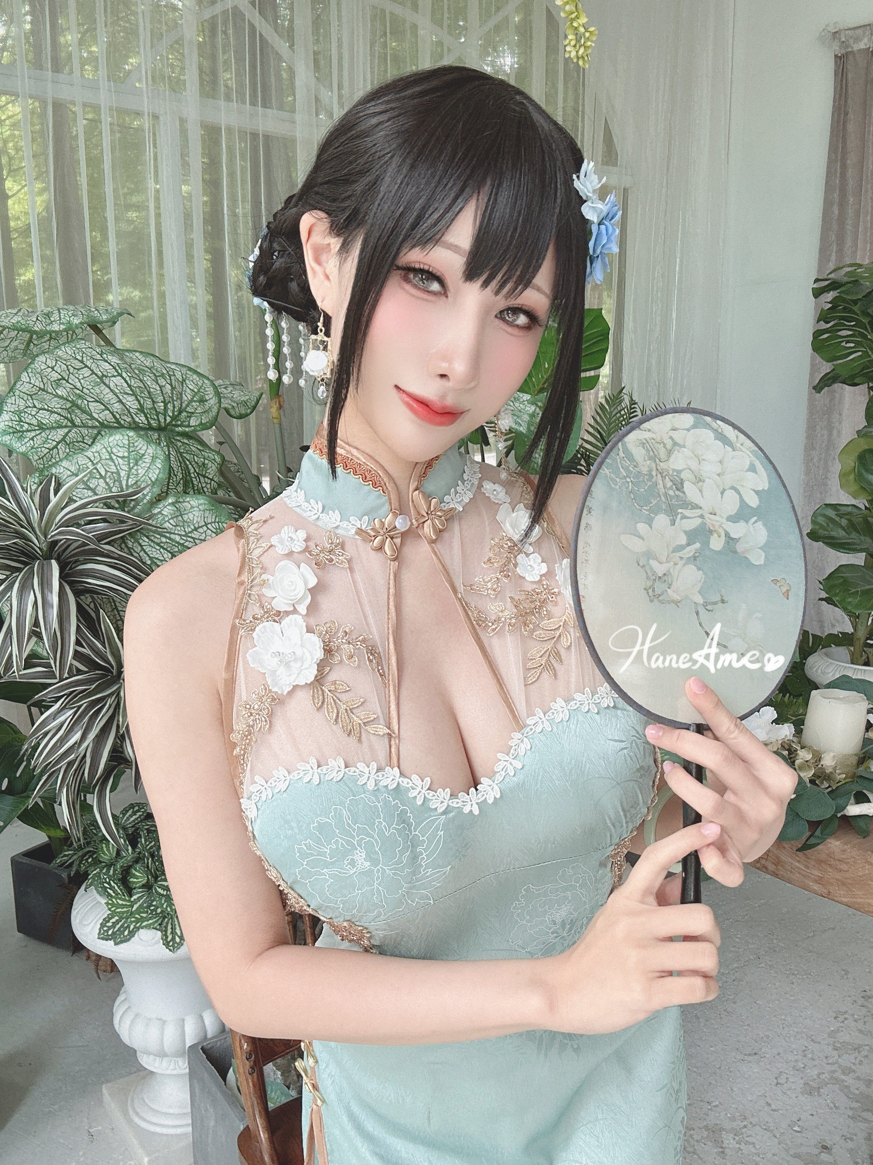 Hane Ame 雨波写真 - 綠韻旗袍