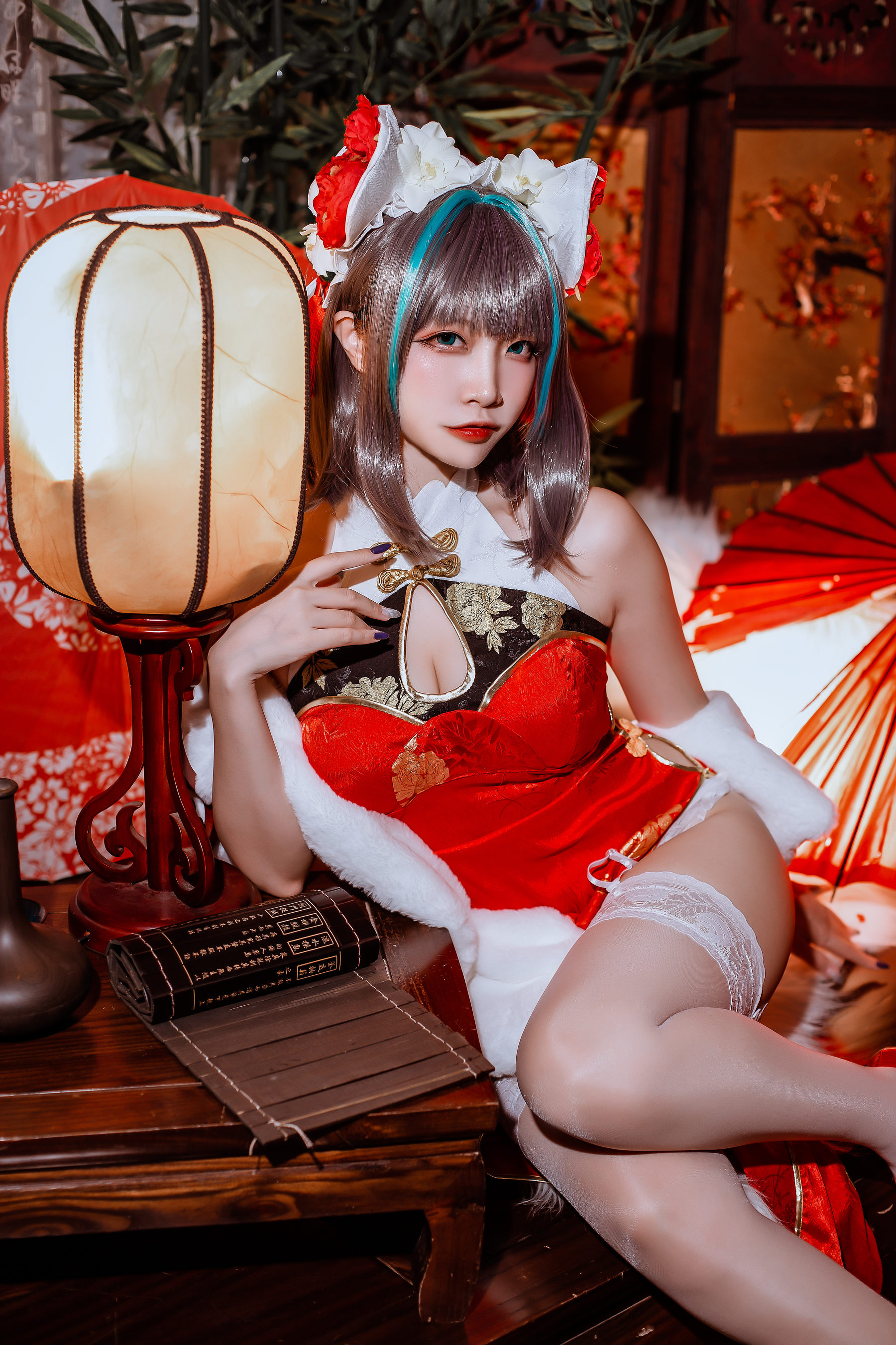 人气Coser二佐Nisa - 碧蓝 柴郡旗袍