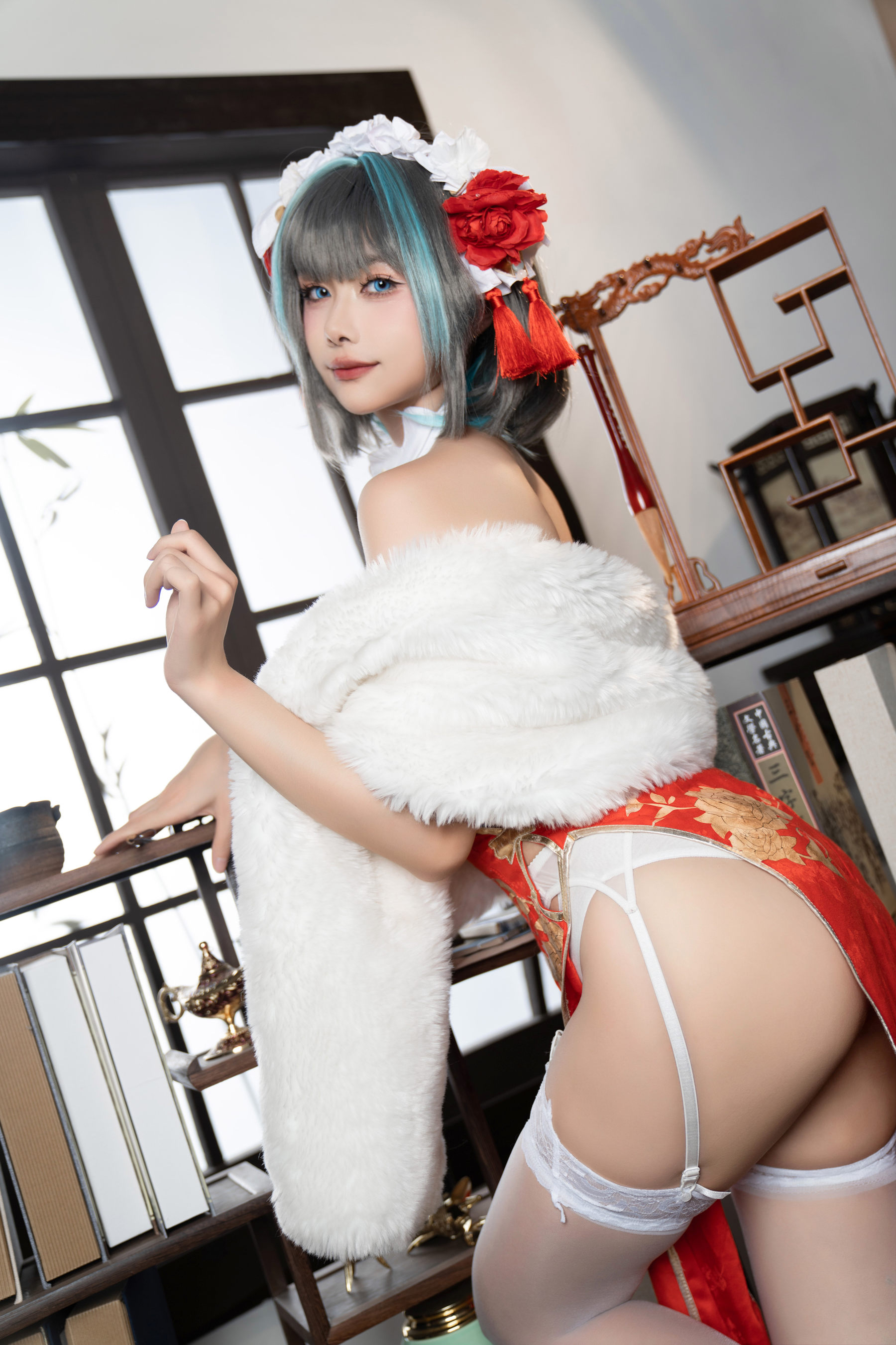 微博妹子Momoko葵葵 - 柴郡旗袍