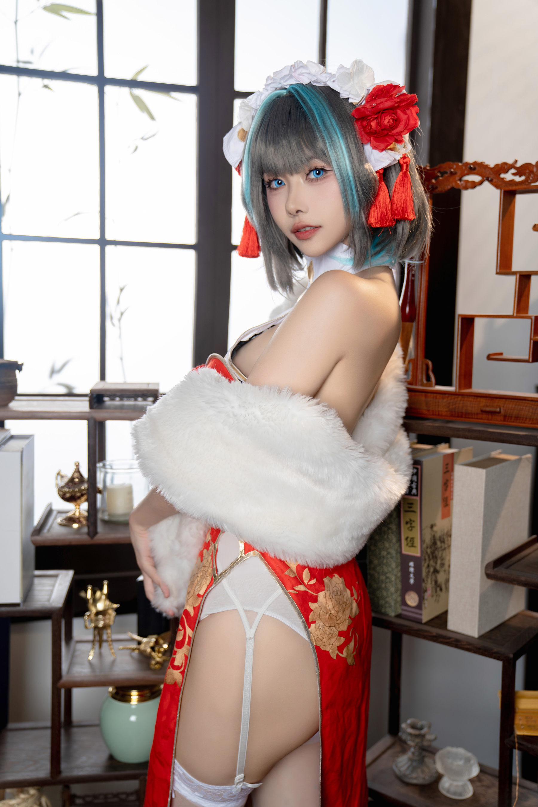 微博妹子Momoko葵葵 - 柴郡旗袍