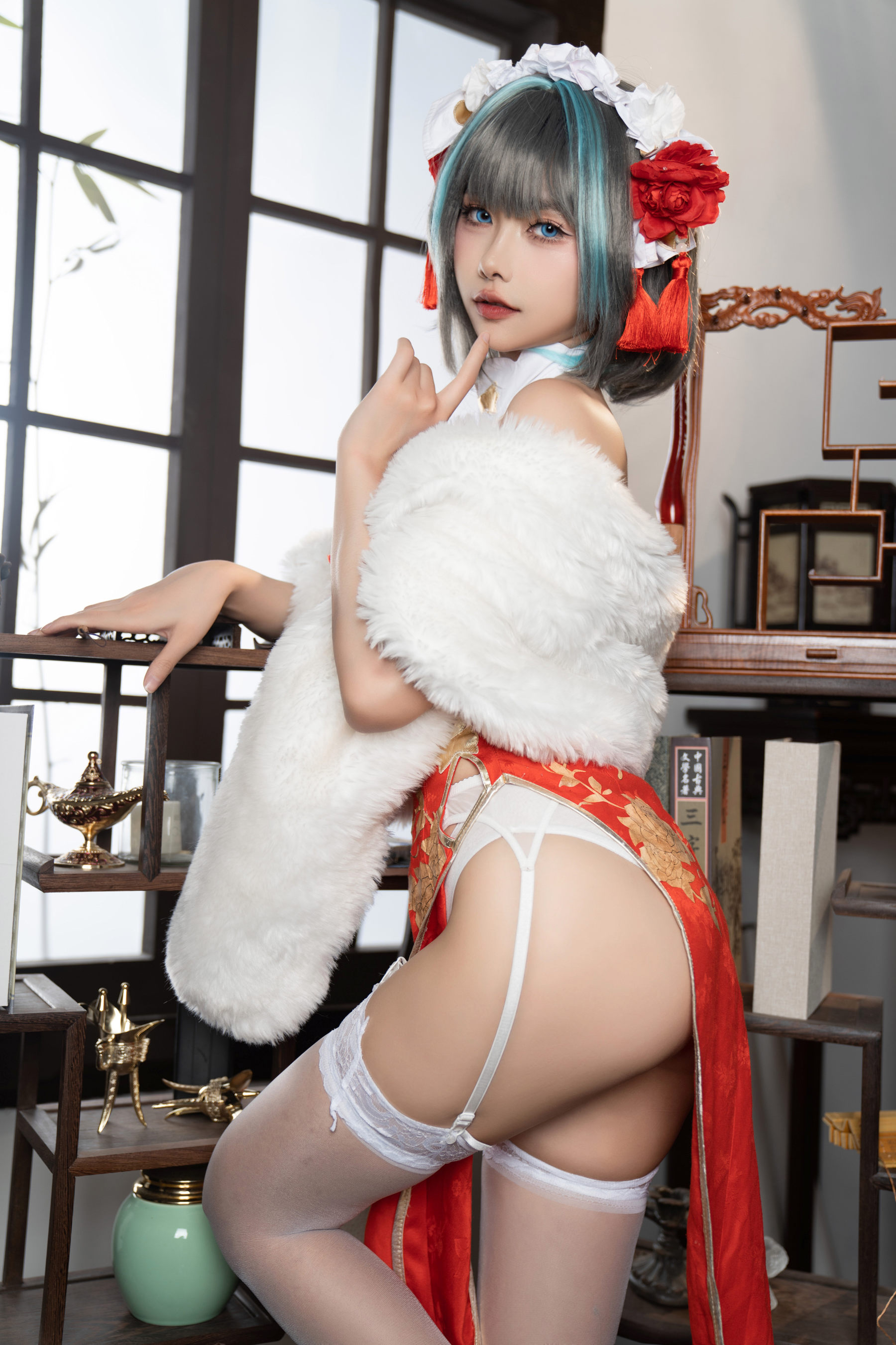 微博妹子Momoko葵葵 - 柴郡旗袍
