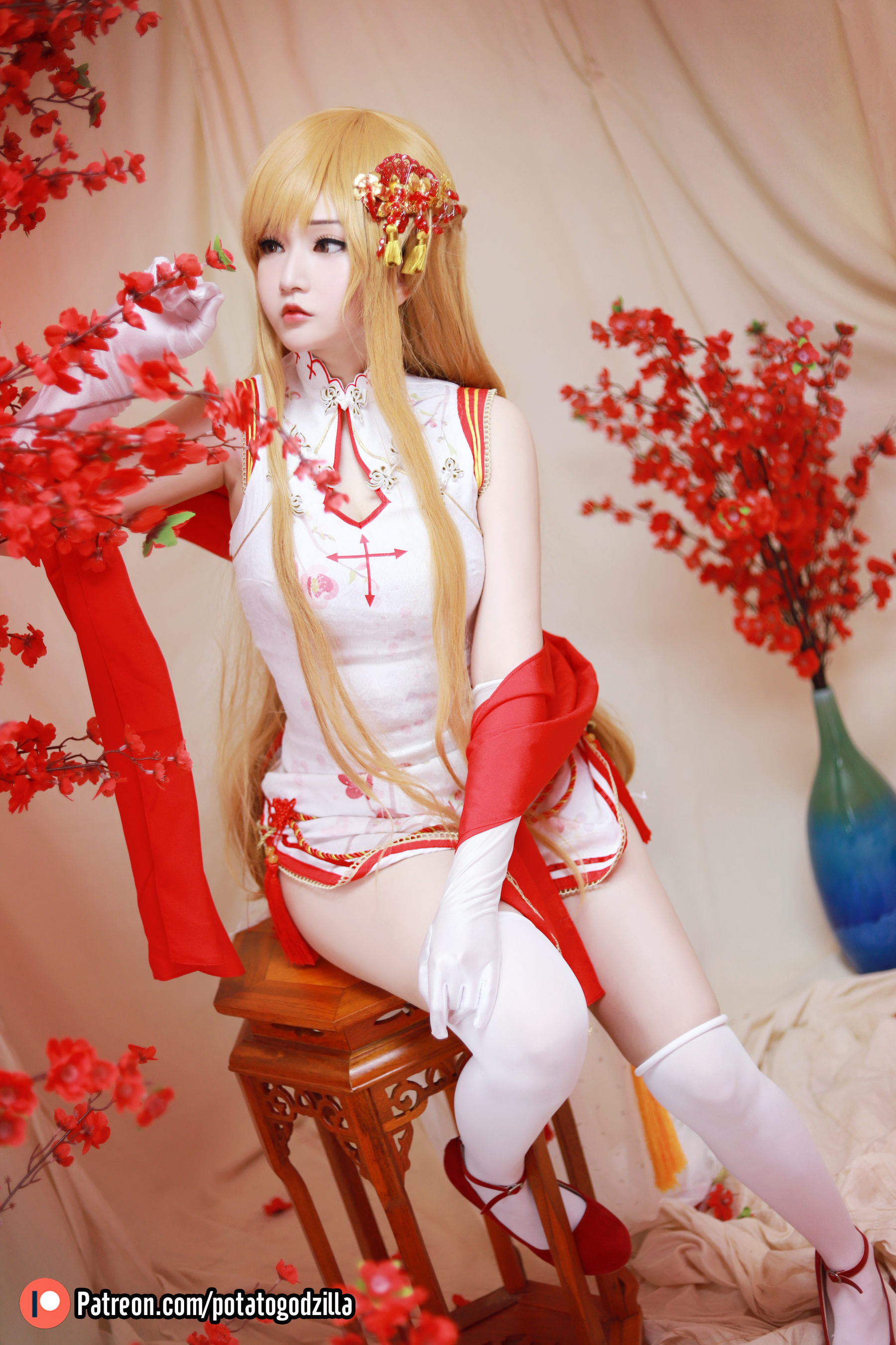 Coser小姐姐Potato Godzilla - Asuna Yuuki Qipao