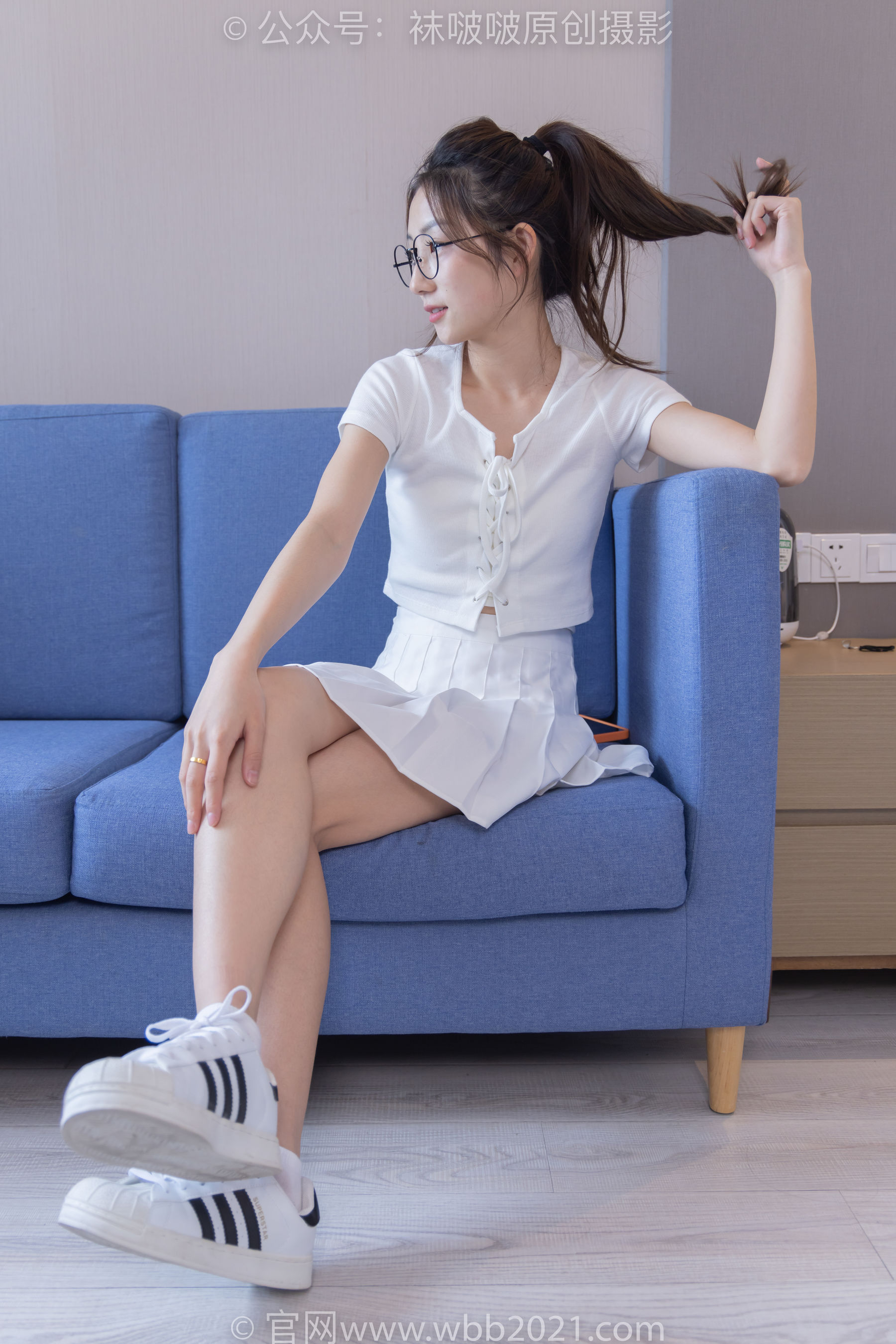 BoBoSocks袜啵啵 No.258 小沫 -贝壳头板鞋、白棉袜