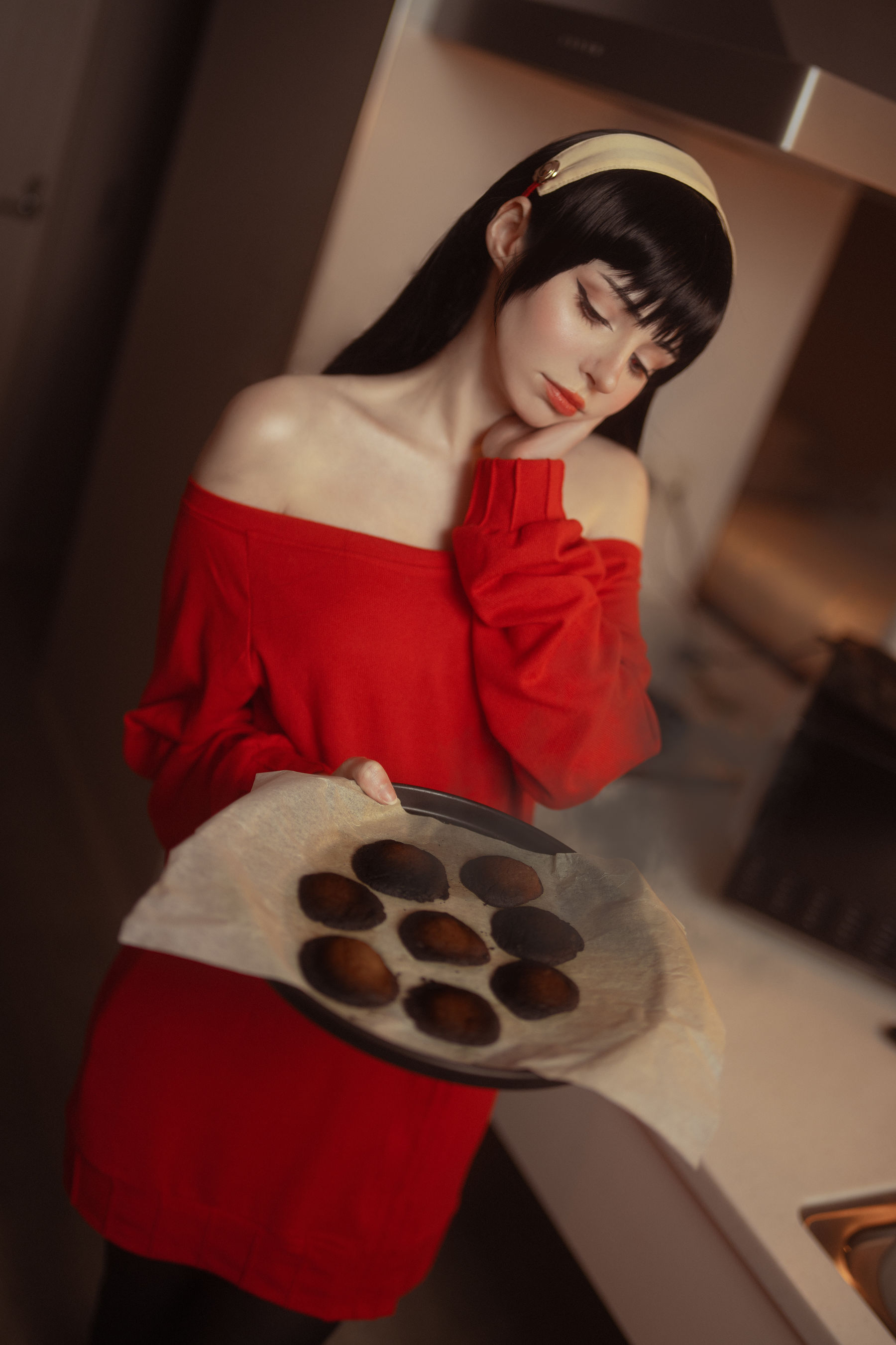 Peach milky - Yor Forger Red Sweater