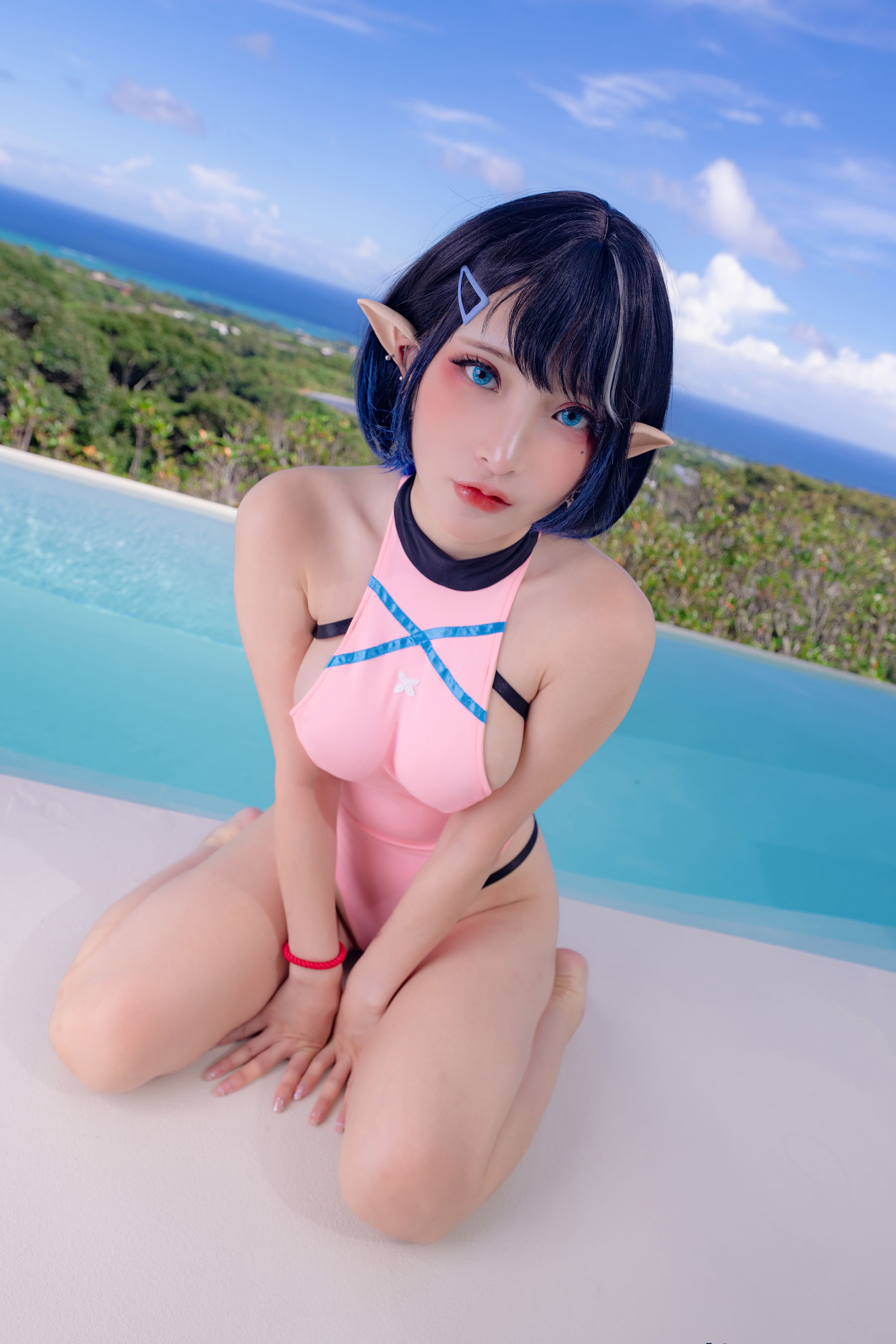 [Fantasy Factory] 小丁Cosplay写真 - 粉色精灵泳衣