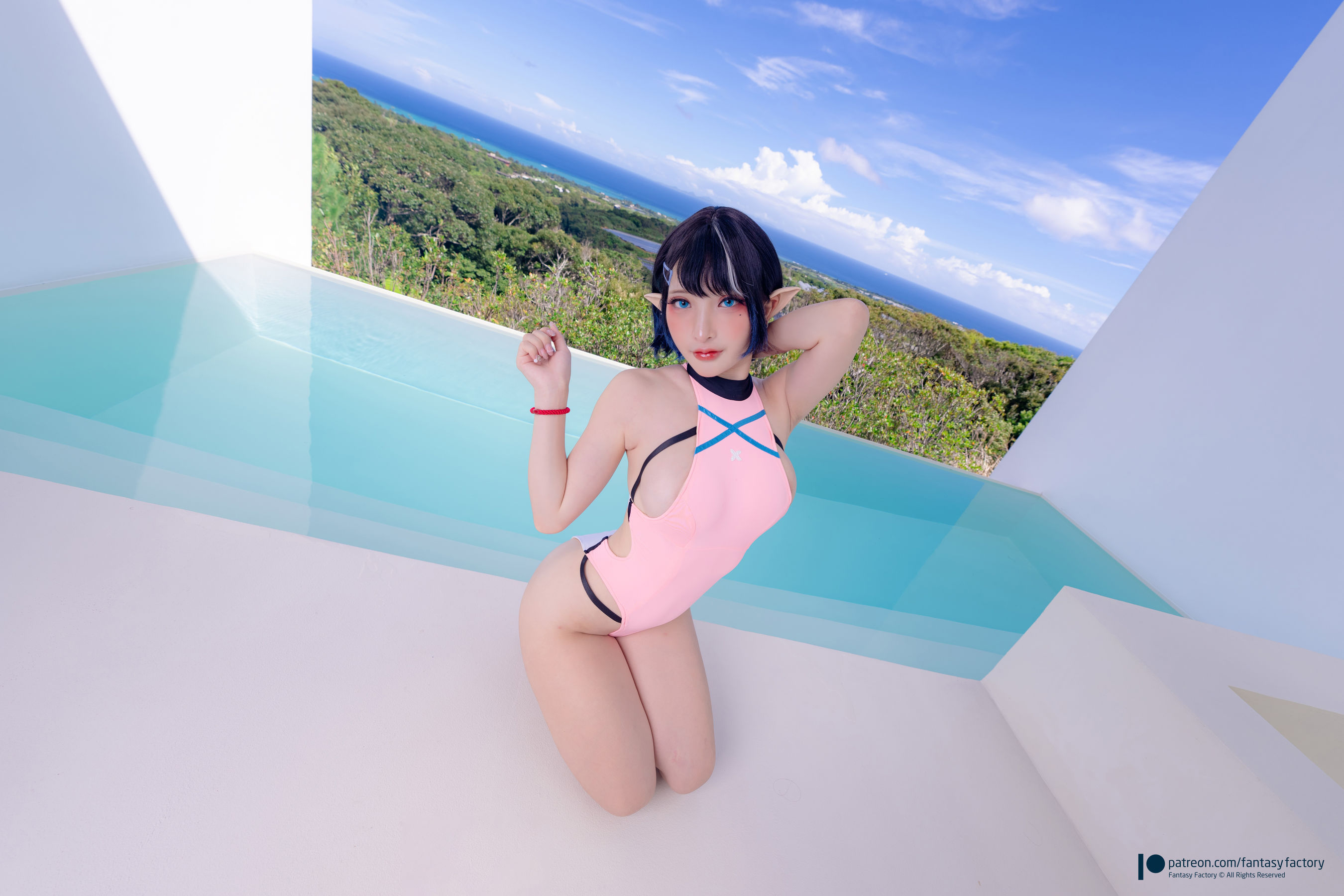 [Fantasy Factory] 小丁Cosplay写真 - 粉色精灵泳衣