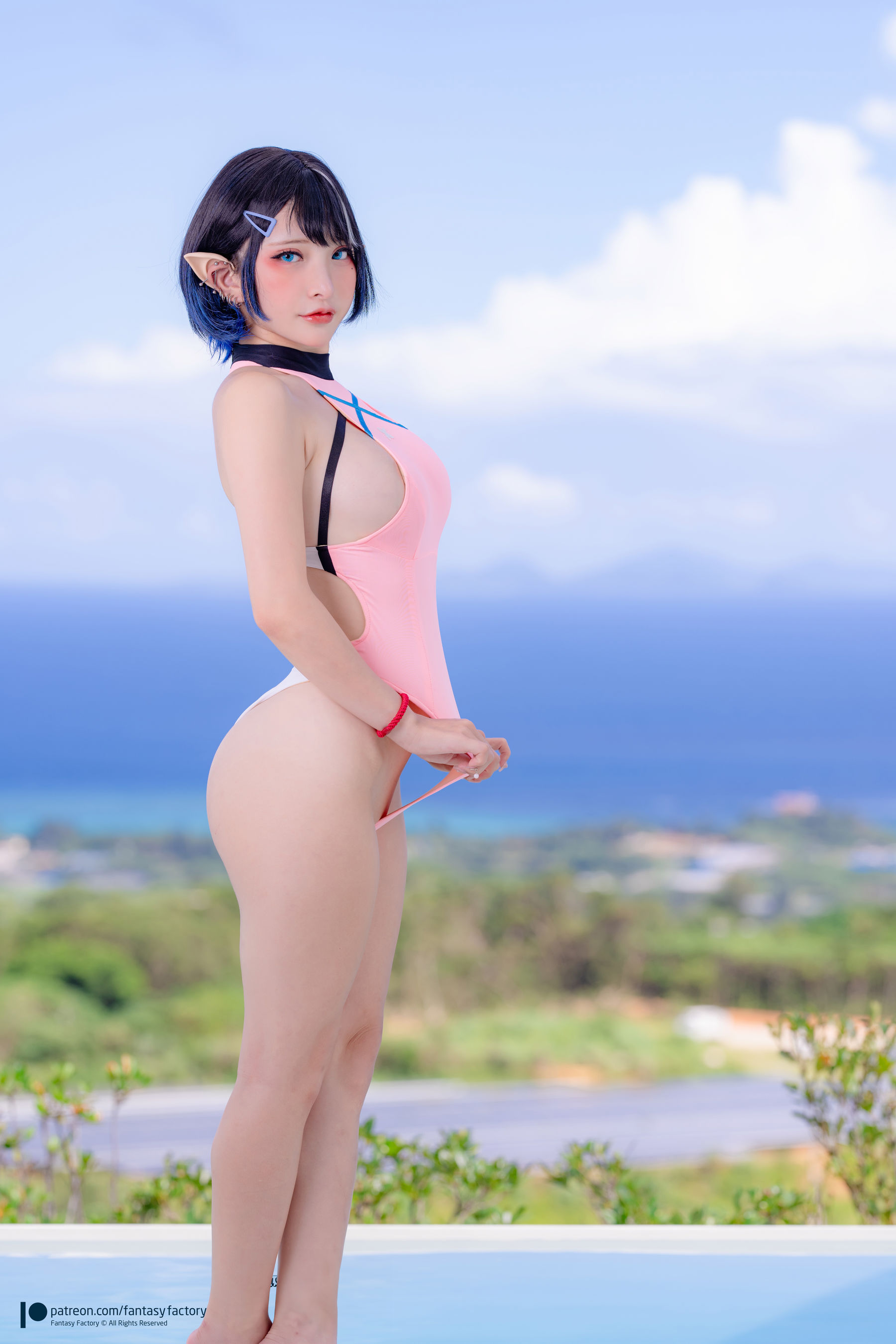 [Fantasy Factory] 小丁Cosplay写真 - 粉色精灵泳衣