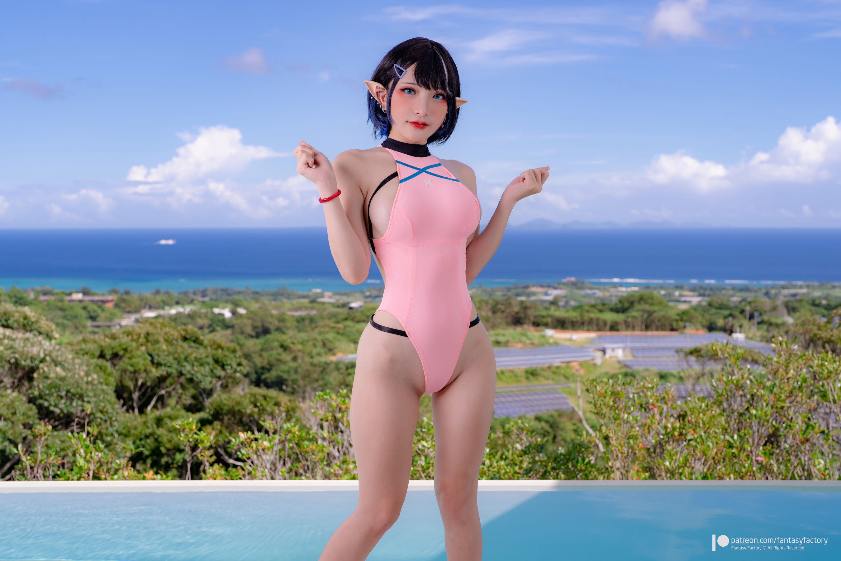 [Fantasy Factory] 小丁Cosplay写真 - 粉色精灵泳衣
