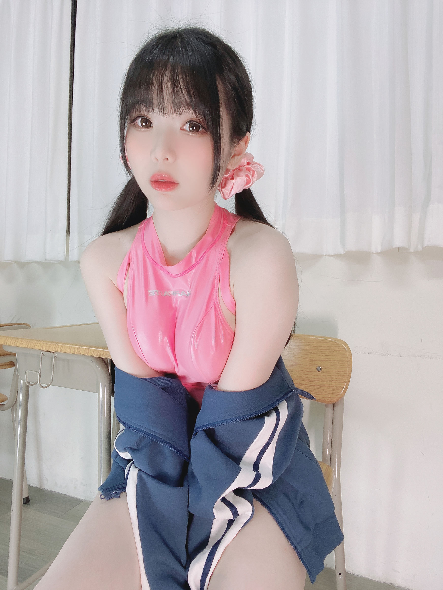 微博妹纸霜月shimo - Pink Swimsuit