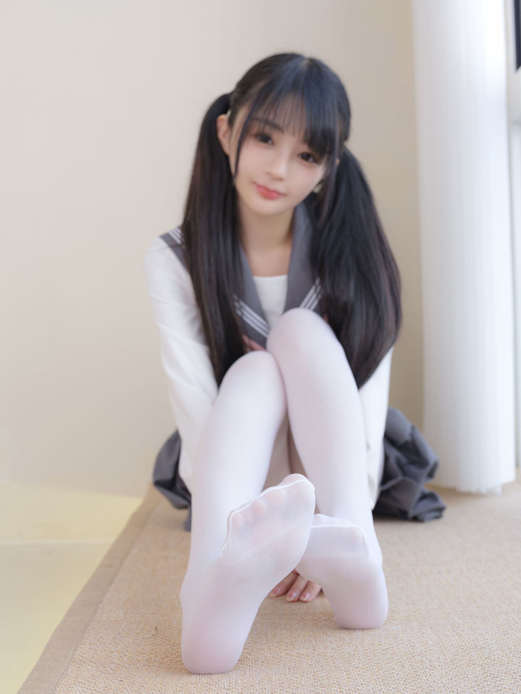 桜井宁宁 - 双马尾白丝JK