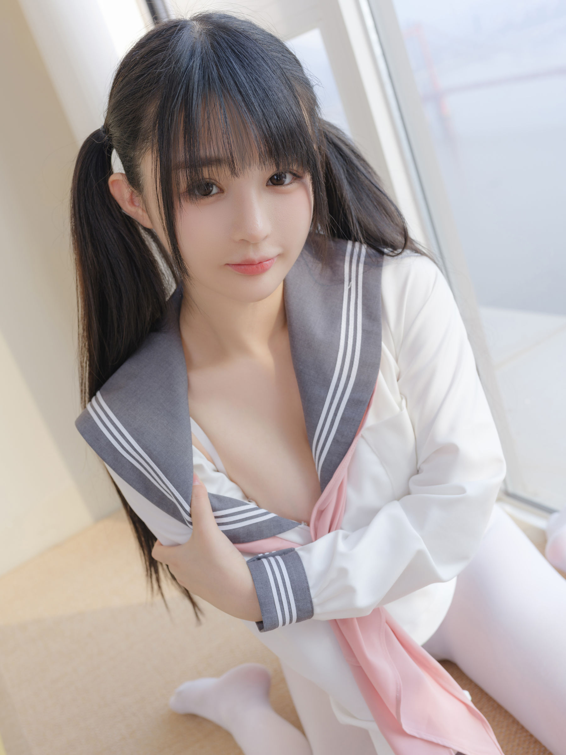 桜井宁宁 - 双马尾白丝JK