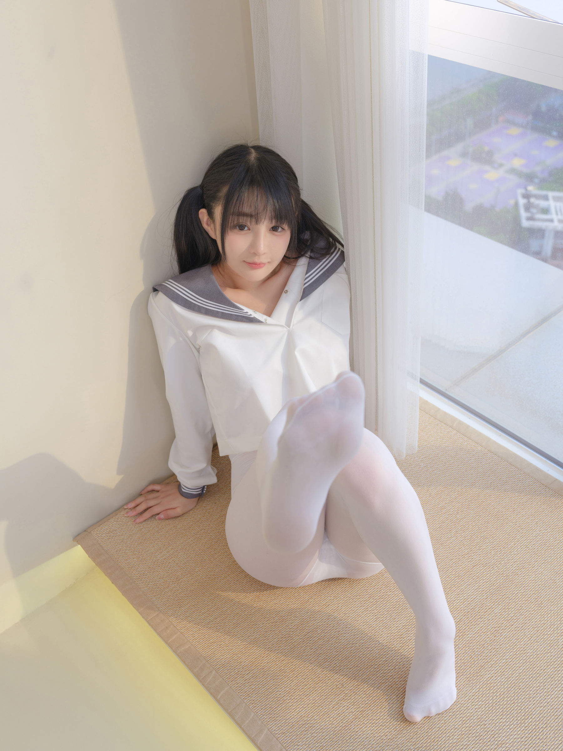 桜井宁宁 - 双马尾白丝JK