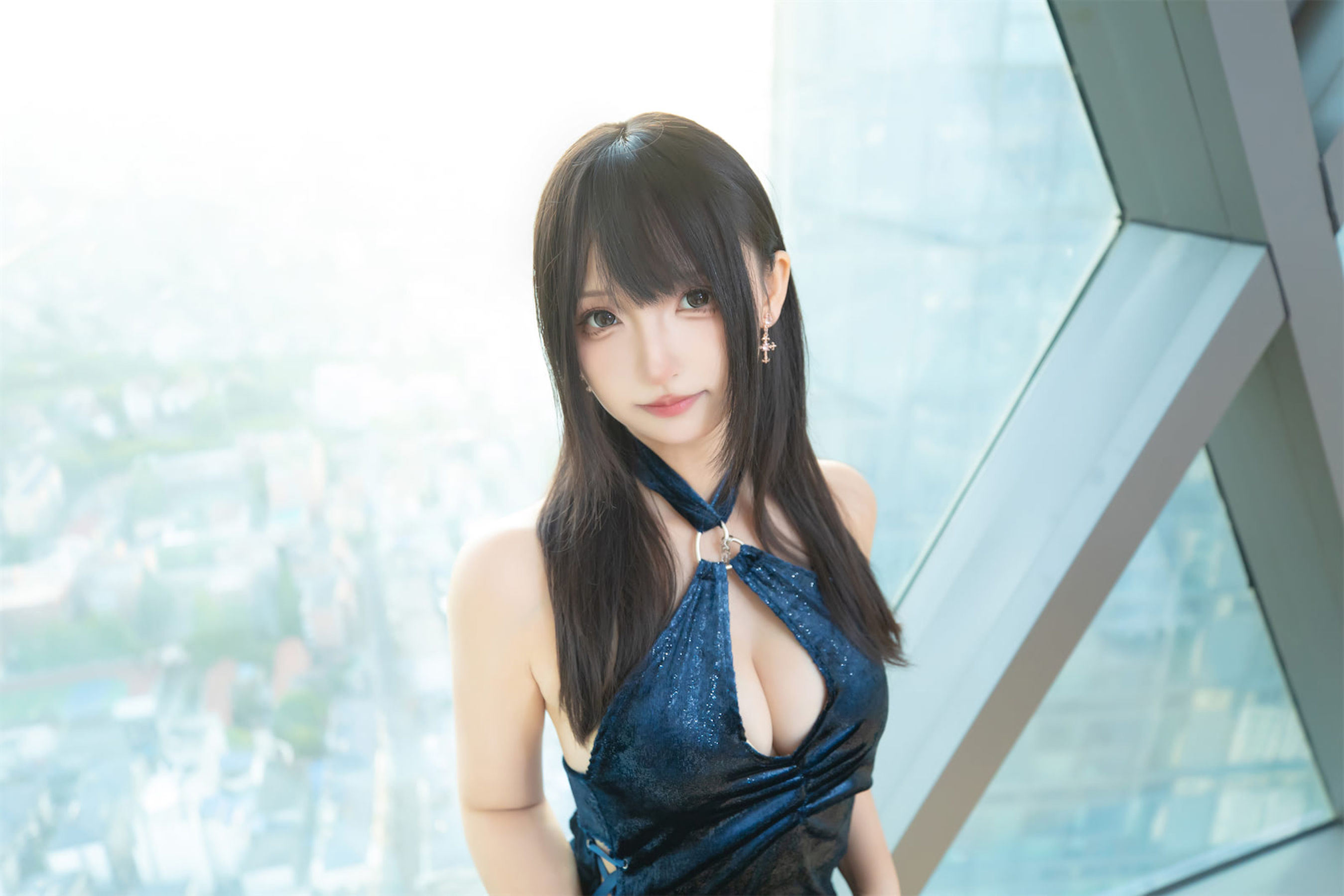 萝莉神楽板真冬 之蓝衣旗袍